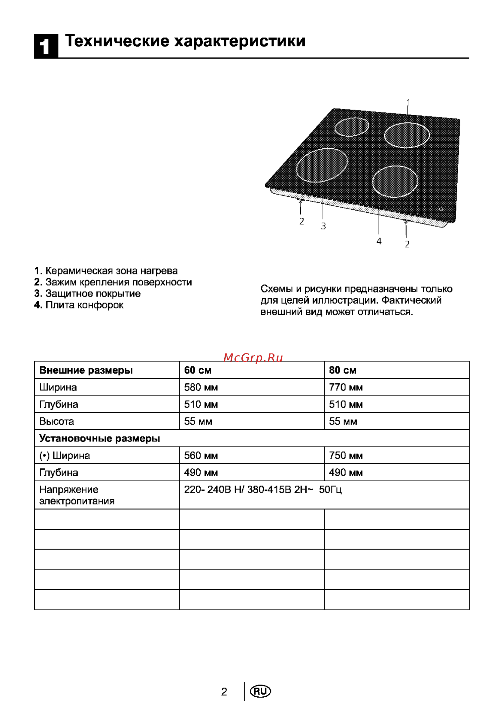 Beko HIC64402X [3/24] Технические характеристики