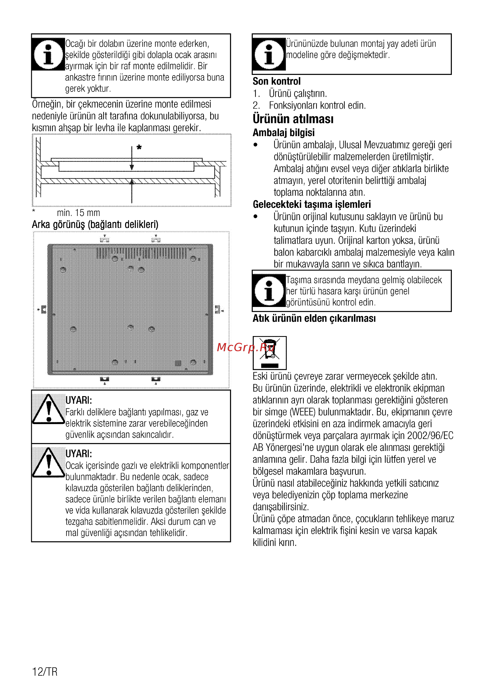 Beko HII68600PTX [12/76] Ürünün atilmasi