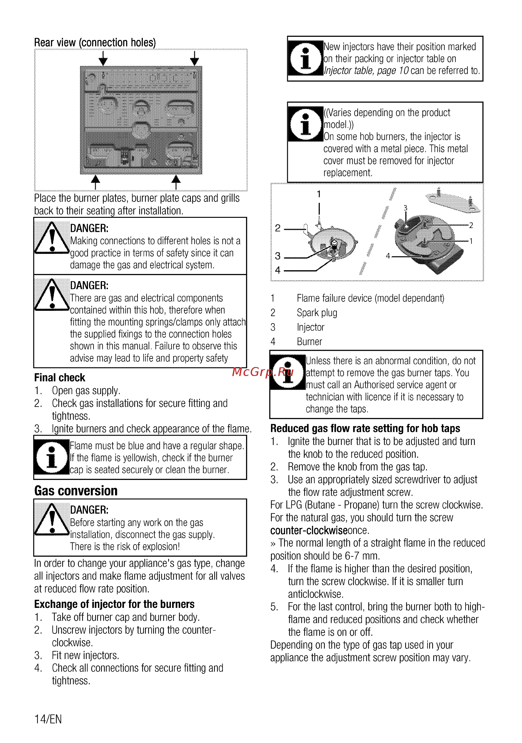 Beko HIAG64223W [14/44] Gas conversion____________________
