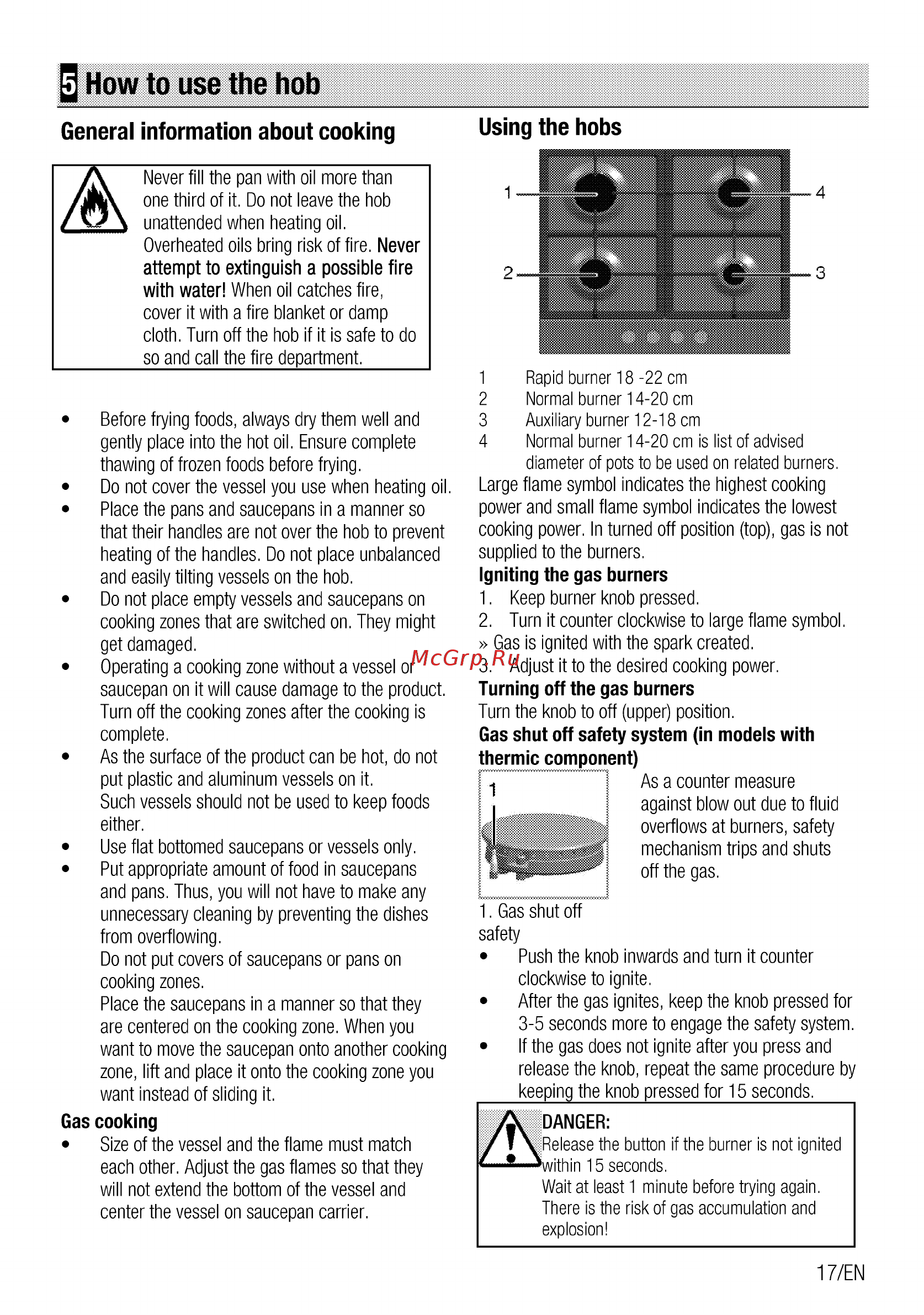 Beko HIAG64223W [17/44] How to use the hob