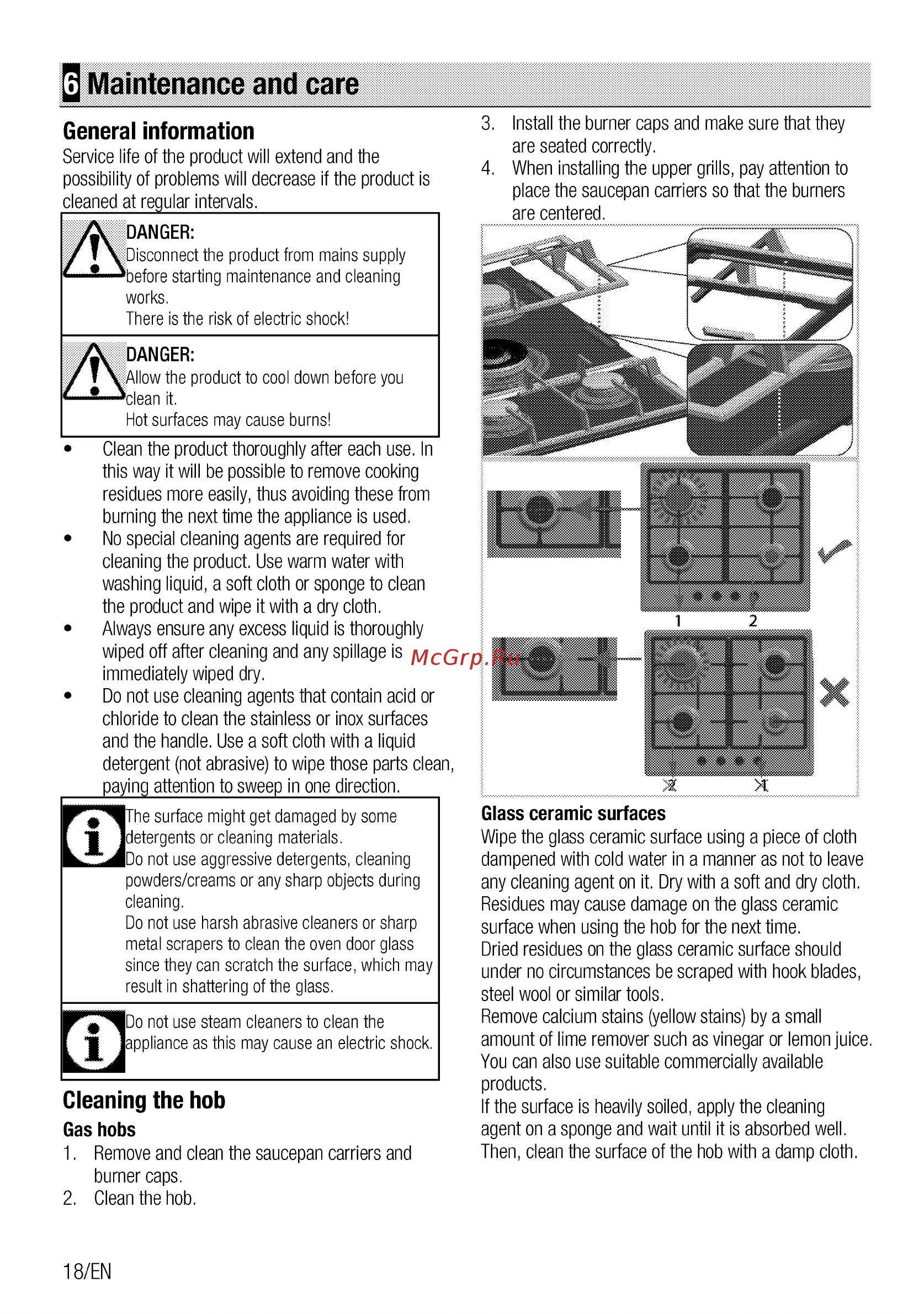 Beko HILG64225SBR [18/68] Maintenance and care