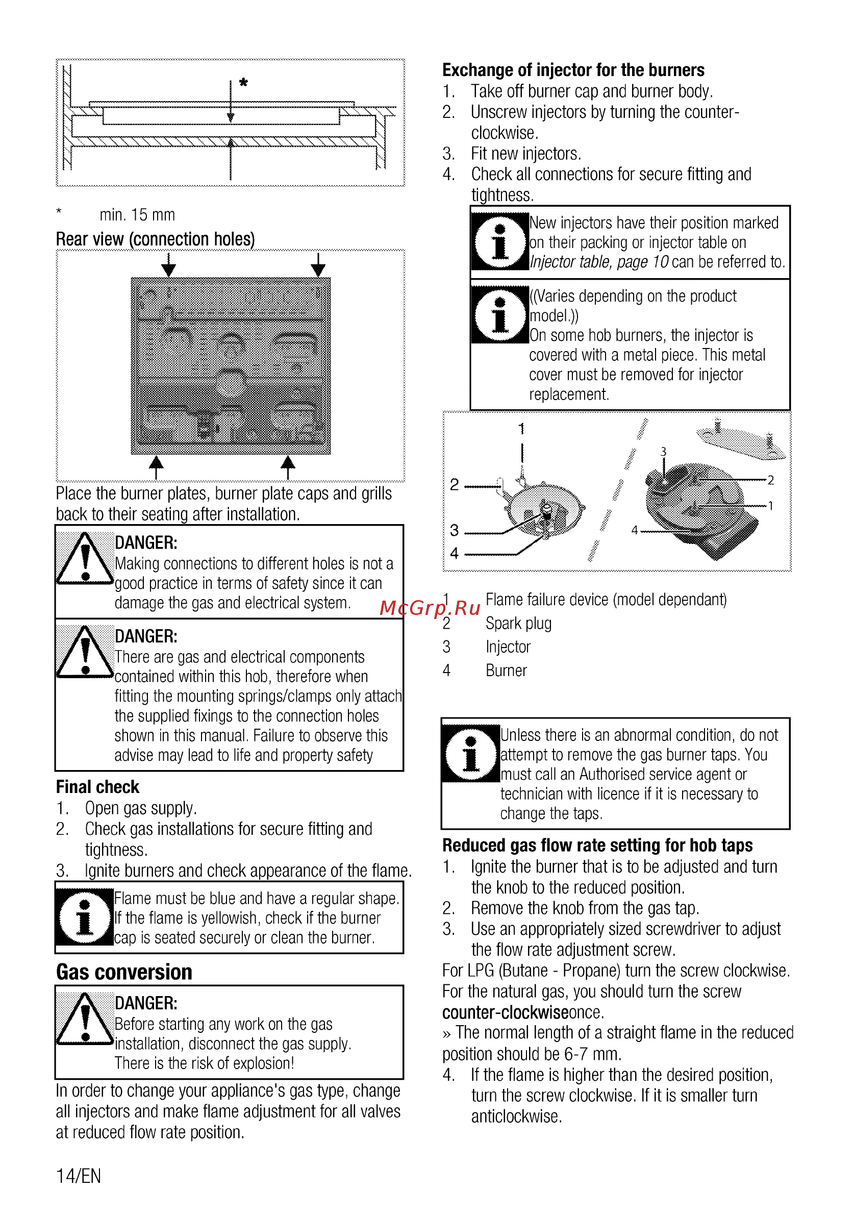 Beko HIAG64223X [14/68] Injector table page 1