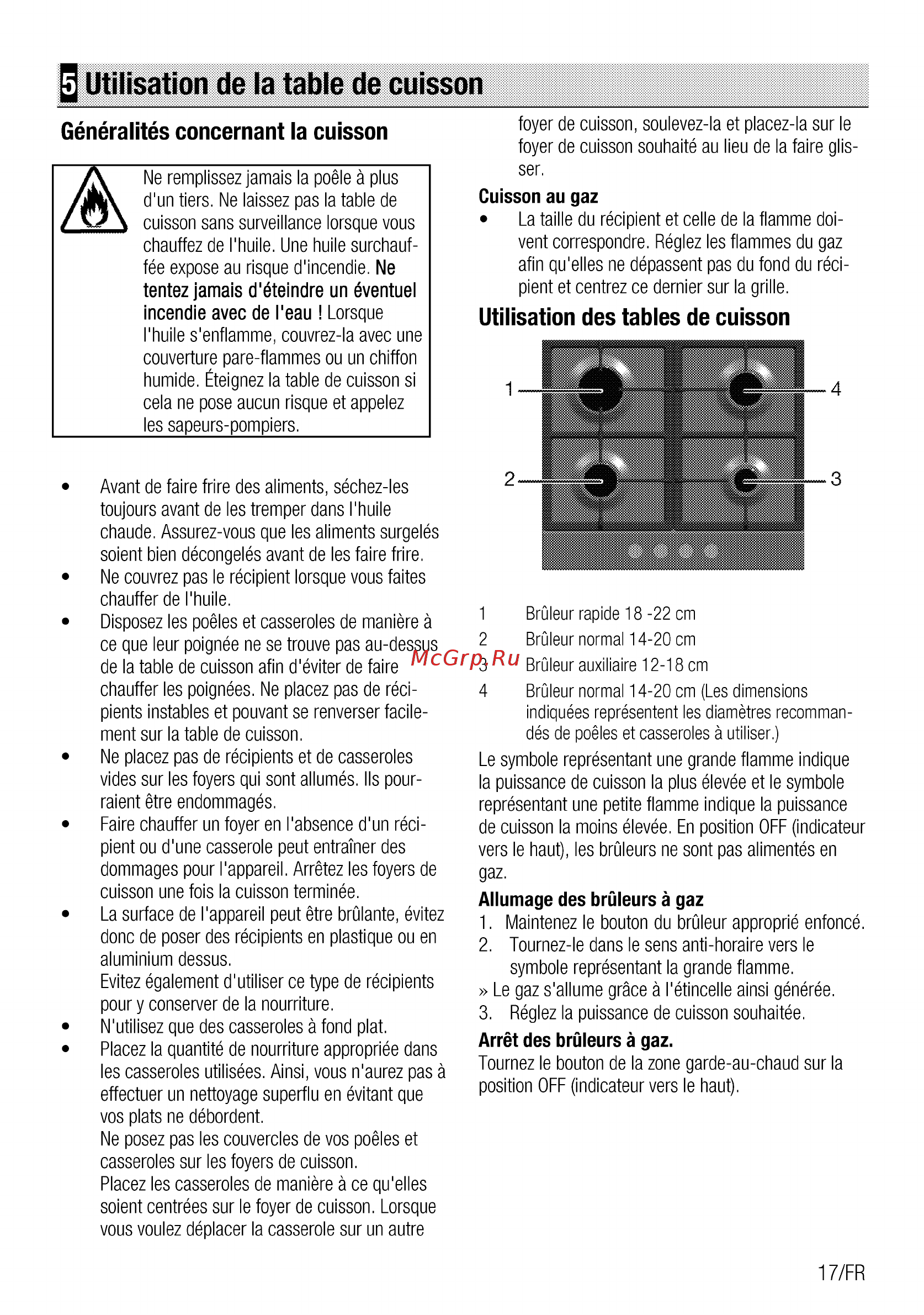 Beko HIAG64223X [61/68] Utilisation de la table de cuisson