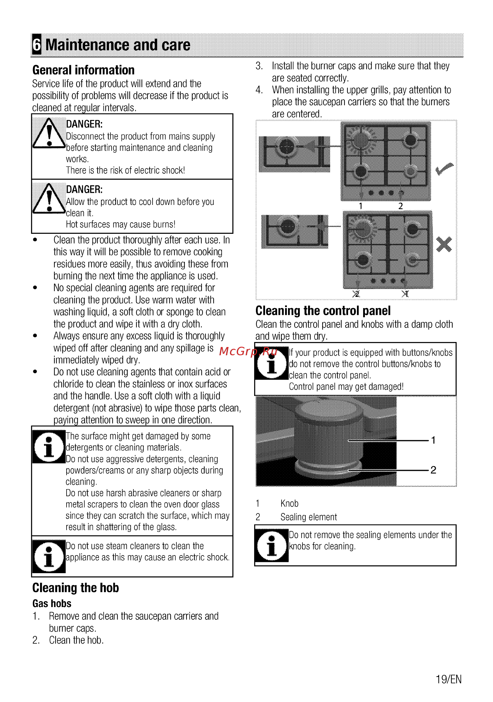 Beko HIAW64223SX [19/88] Maintenance and care