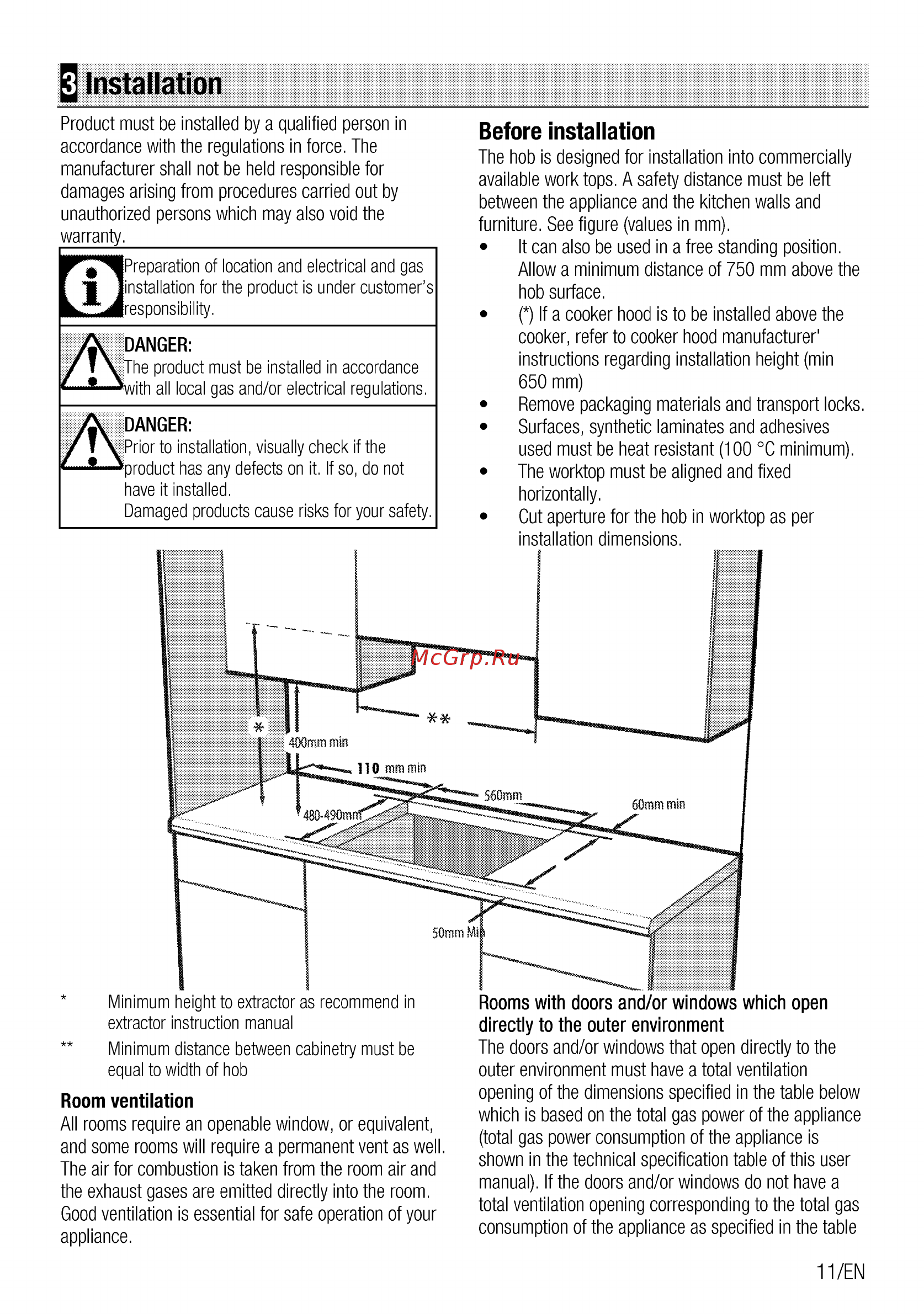 Beko HIAG64225SB [11/44] Installation