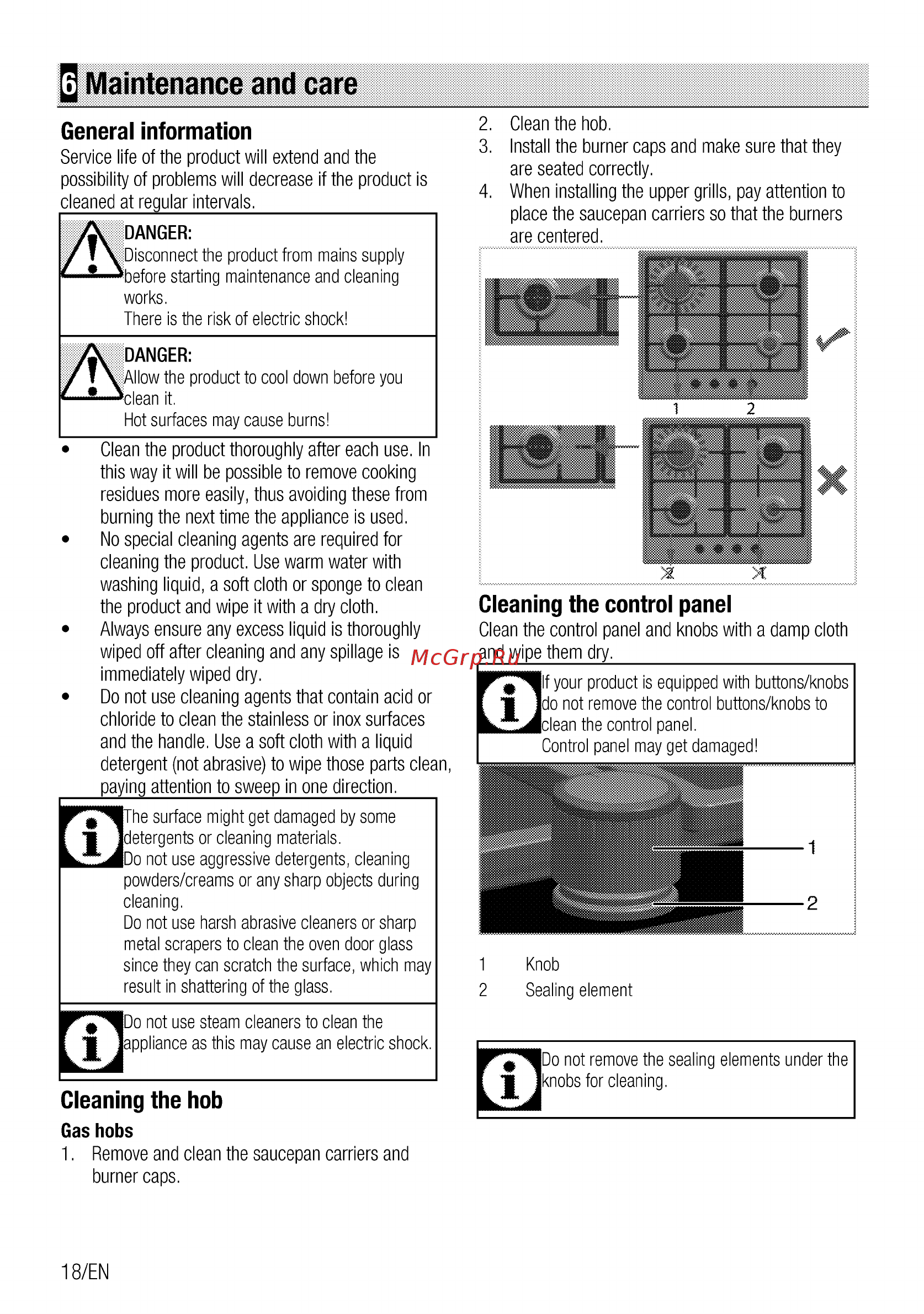 Beko HIAG64225SAR [18/44] Maintenance and care