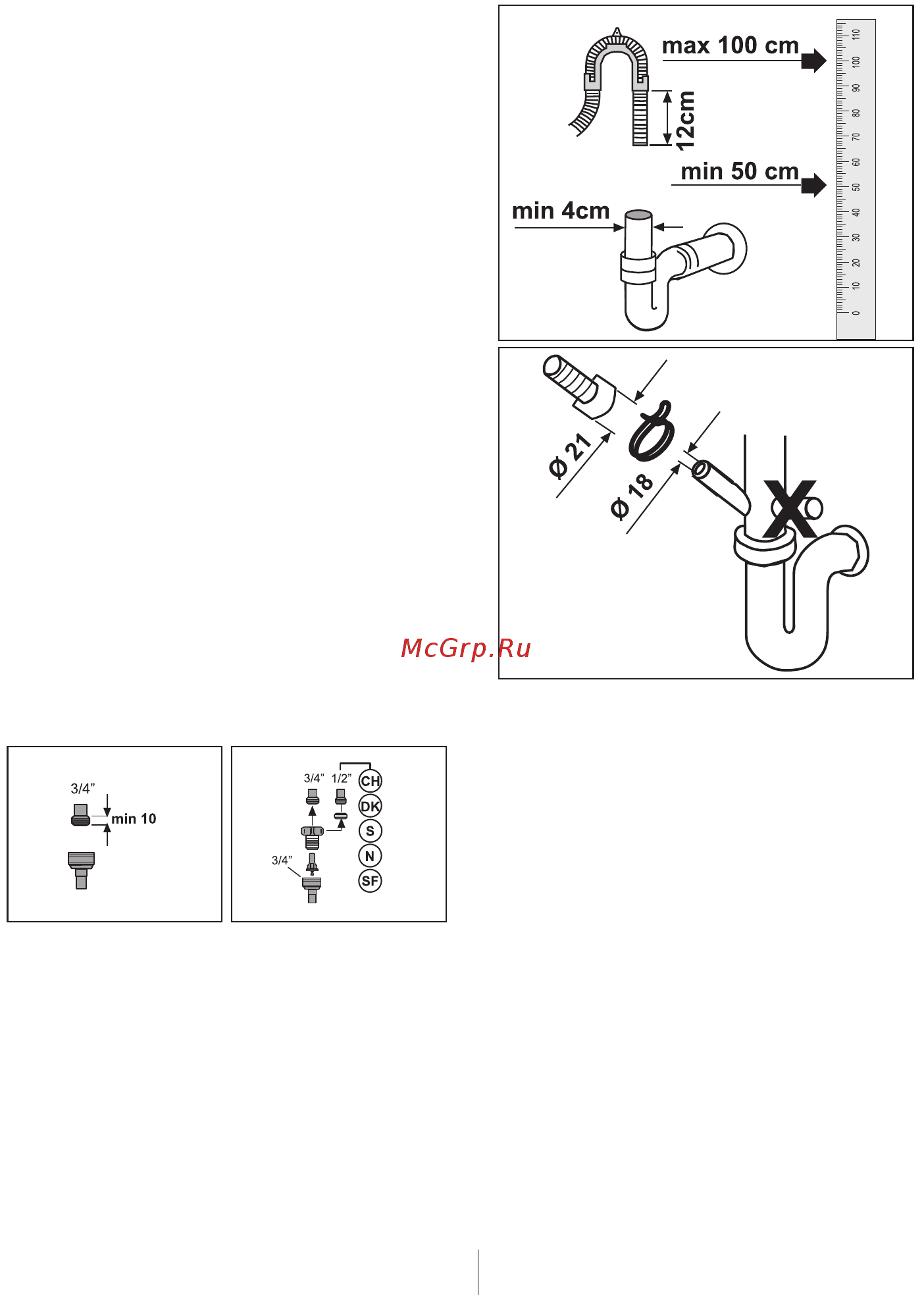 Beko DIS39020 [12/43] Подключение к сливу воды