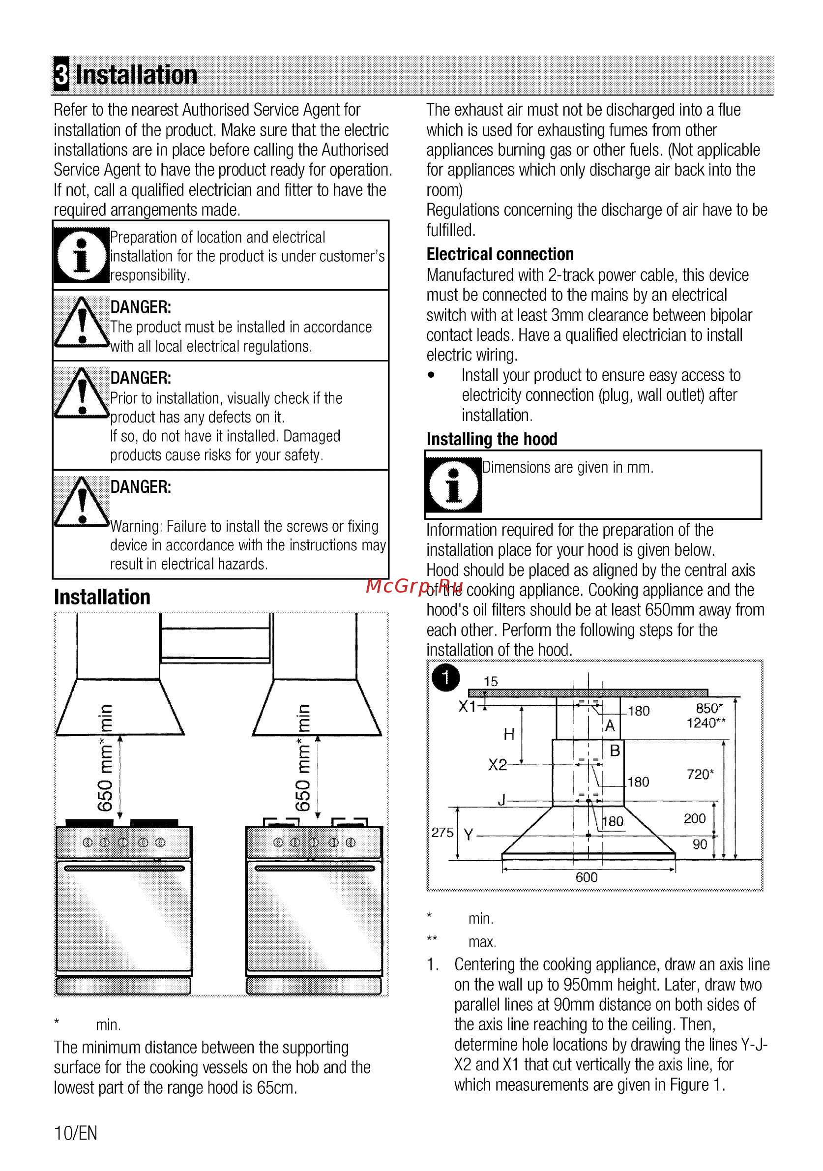 Beko CWB6410AR [10/76] Installation