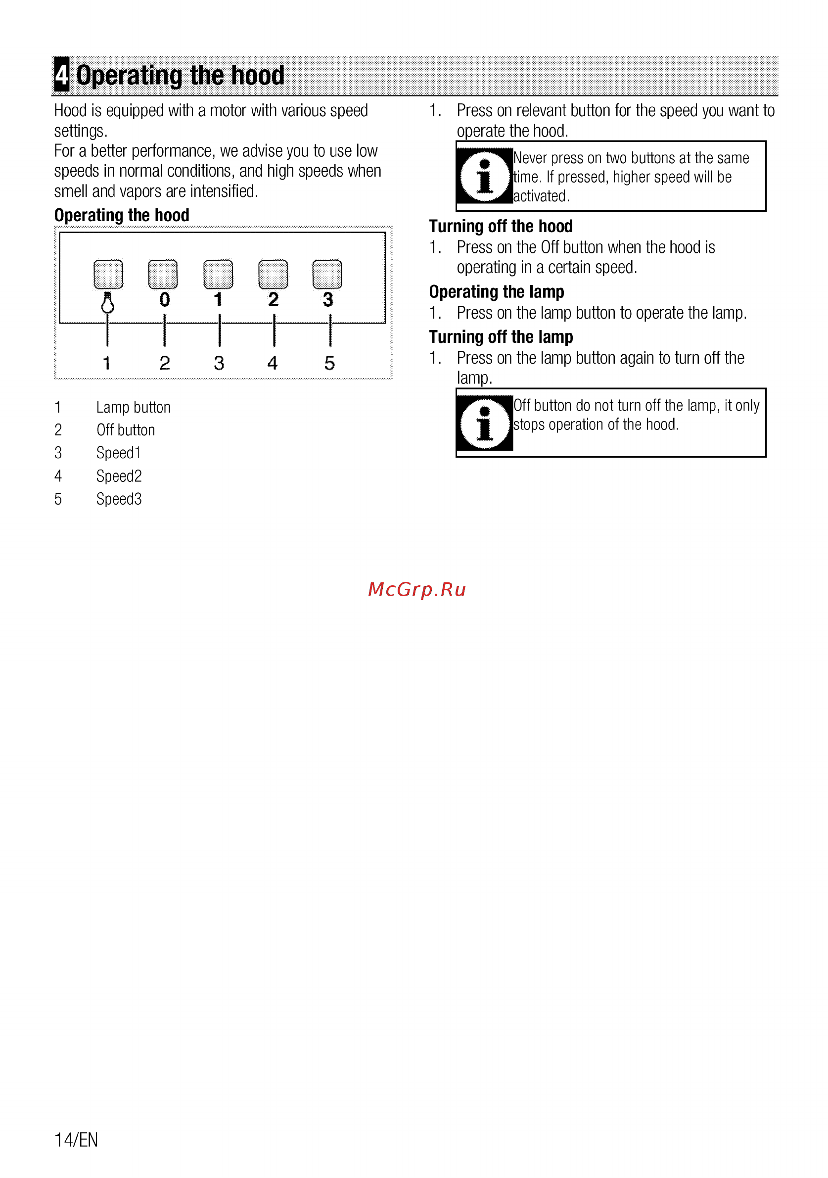 Beko CWB6410AR [14/76] Operating the hood