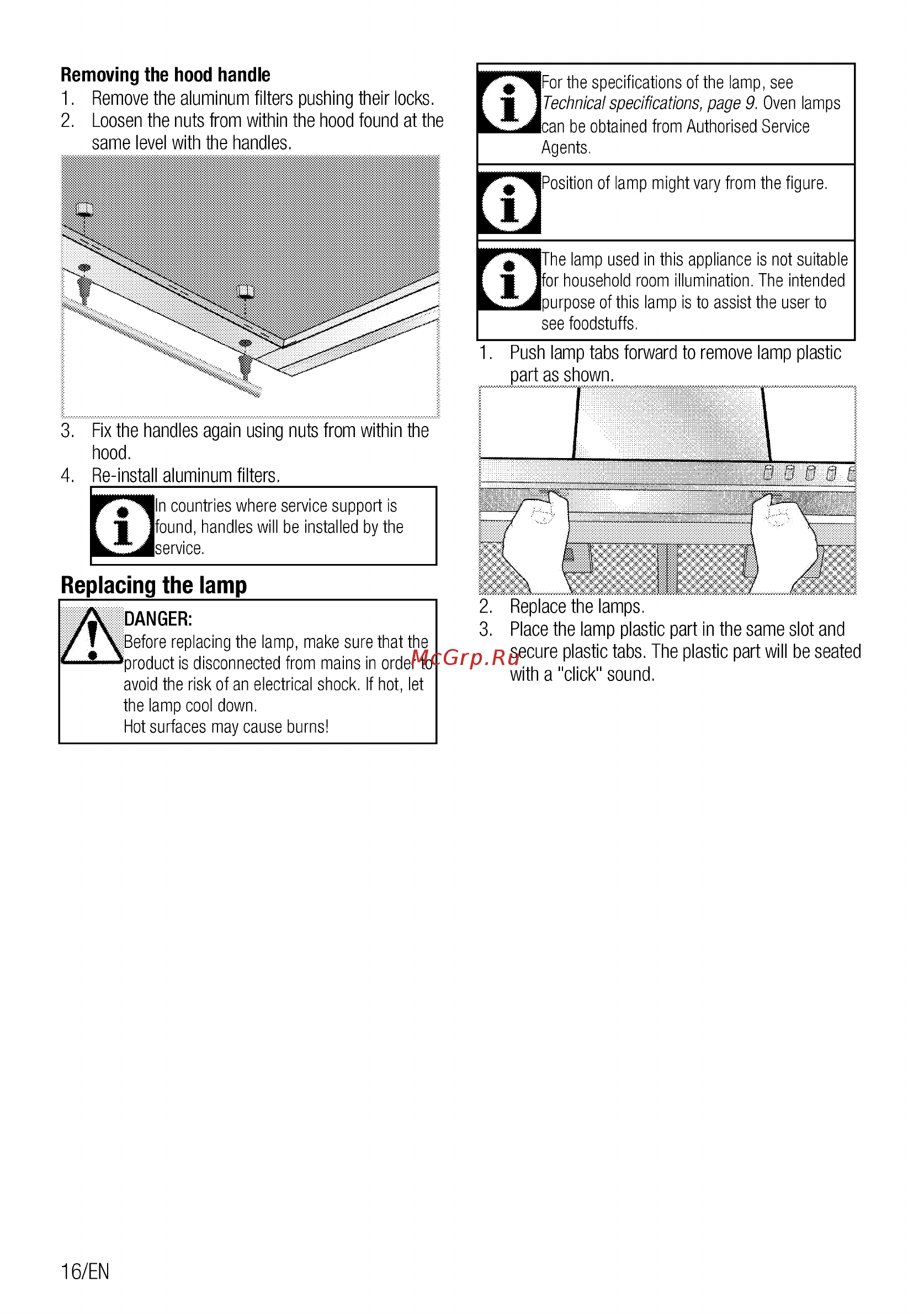 Beko CWB6410AR [16/76] Replacing the lamp