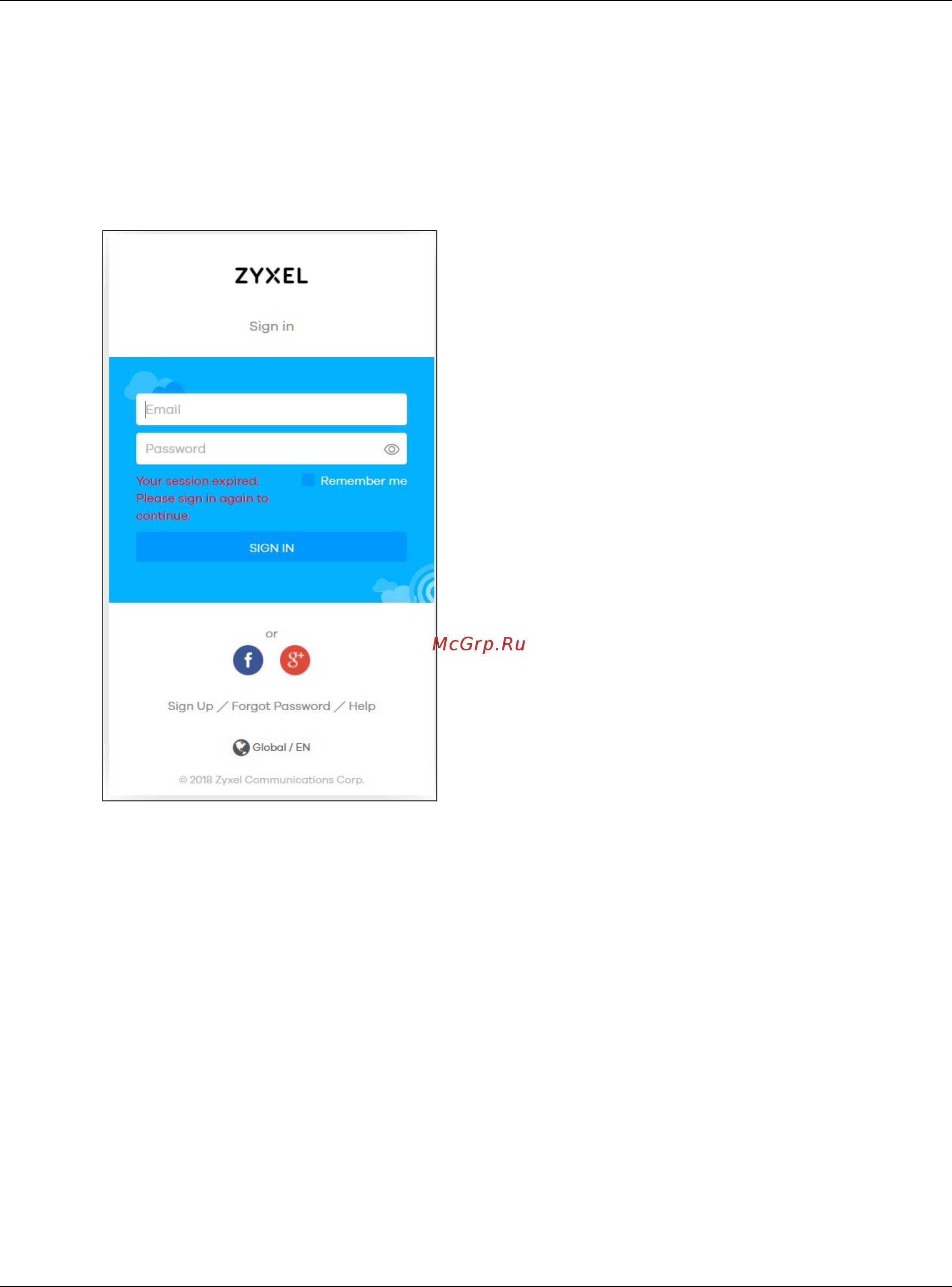 Zyxel Multy Plus (WSQ60) [13/102] Note if you don t have a myzyxelcloud account click sign up to create one you need to register the multy device in your myzyxelcloud account before you can access its web configurator