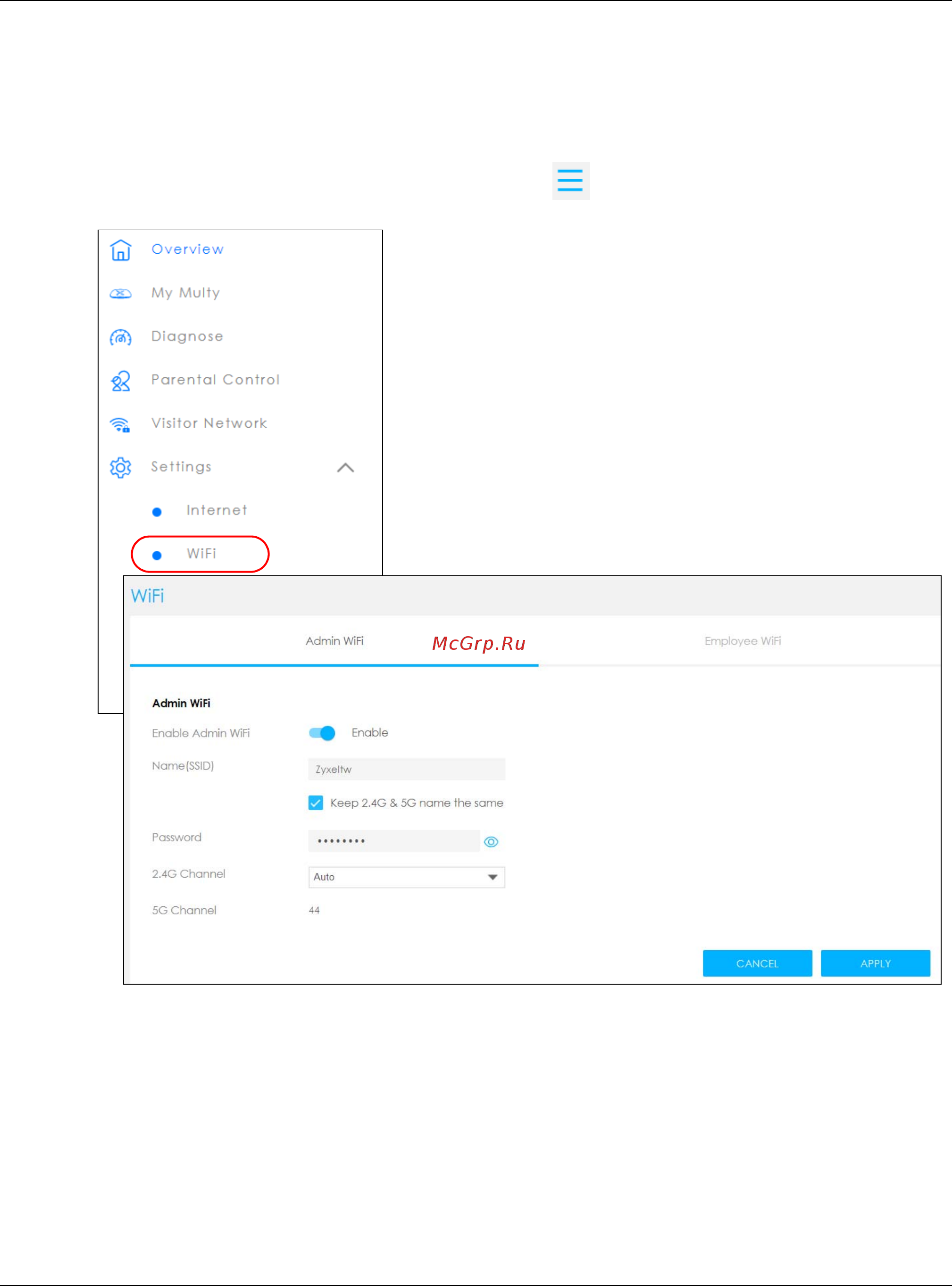 Zyxel Multy Plus (WSQ60) [23/102] Enable or disable a wifi network