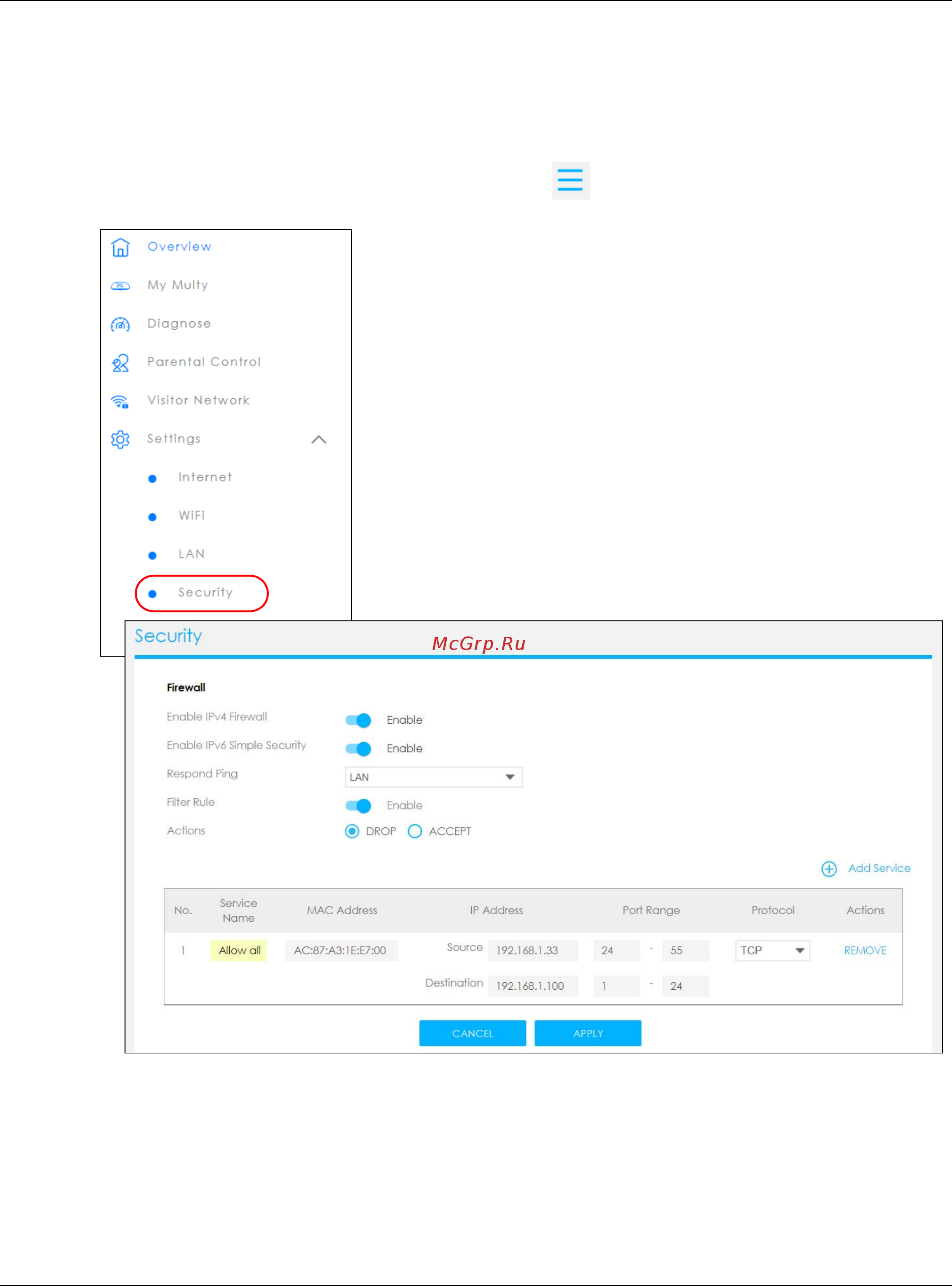Zyxel Multy Plus (WSQ60) [36/102] Configure a port forwarding rule