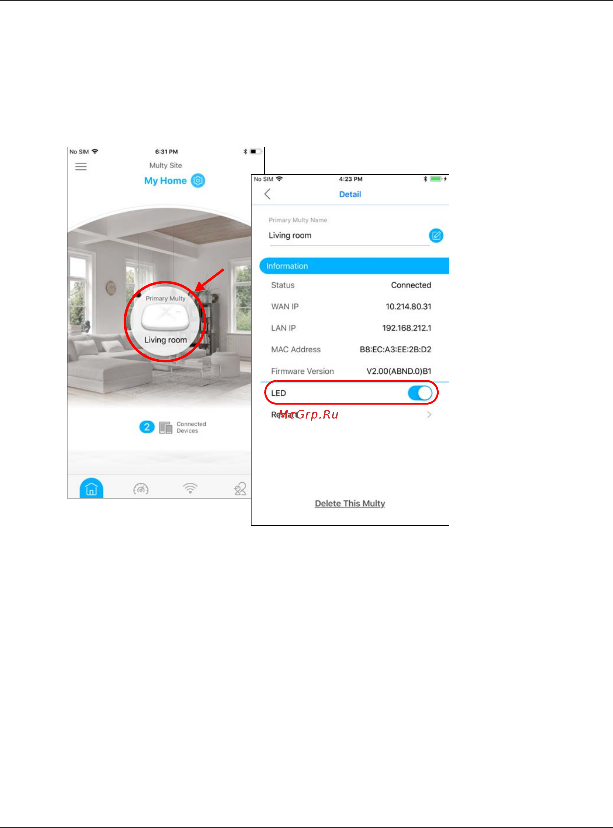 Zyxel Multy Plus (WSQ60) [66/102] Turn on or off the multy device s led light