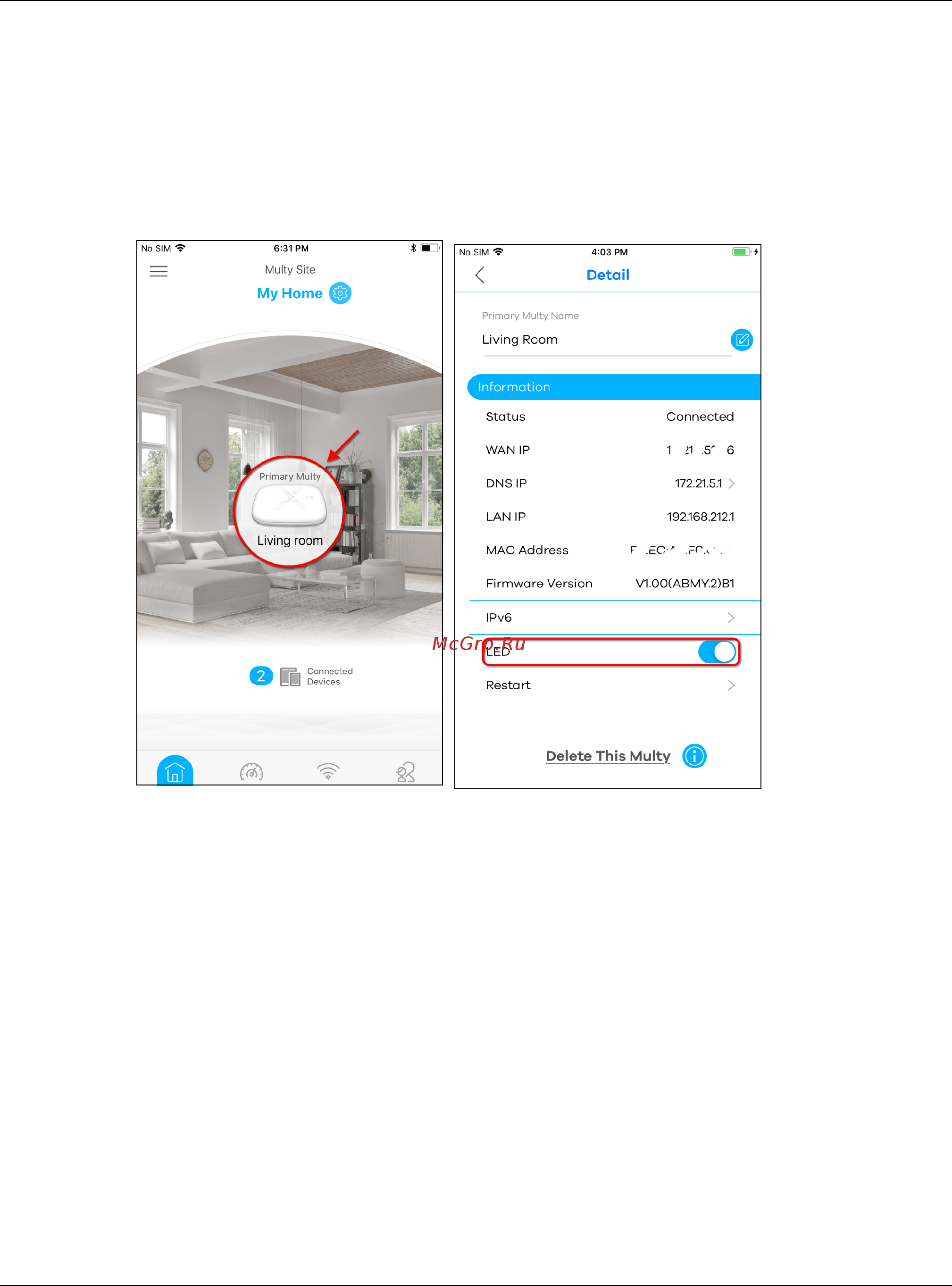 Zyxel Multy Mini(WSQ20) [46/86] Turn on or off the multy device s led