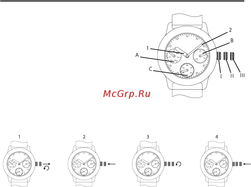 Morellato R0151141524 [5/20] Основные компоненты 1 часовая стрелка 2 минутная стрелка