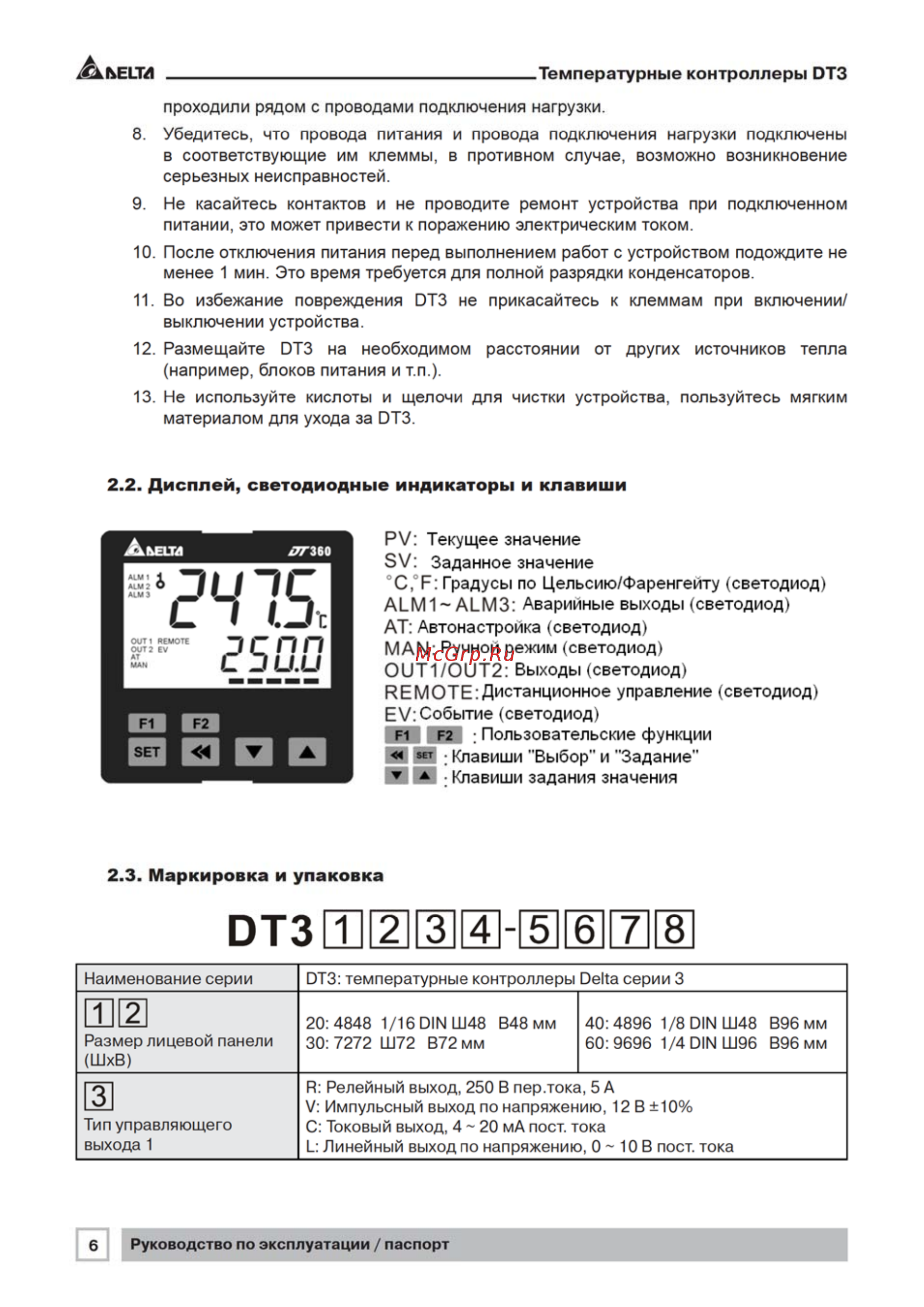 Delta Electronics DT340VA-V200 [6/56] Дисплей светодиодные индикаторы и клавиши