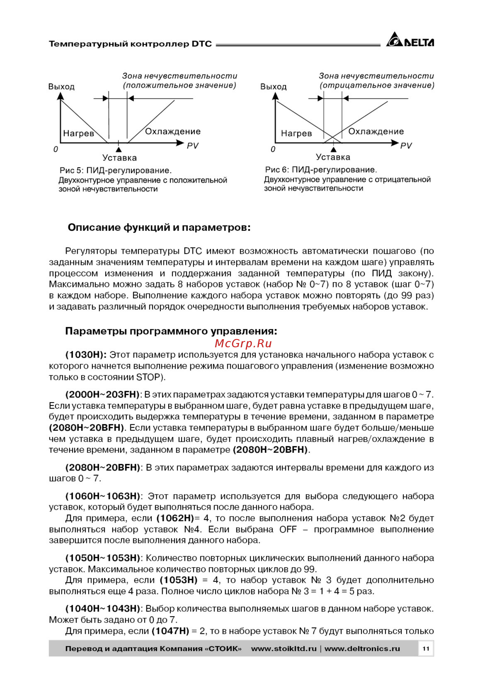Delta Electronics DTC2000L [11/28] Параметры программного управления