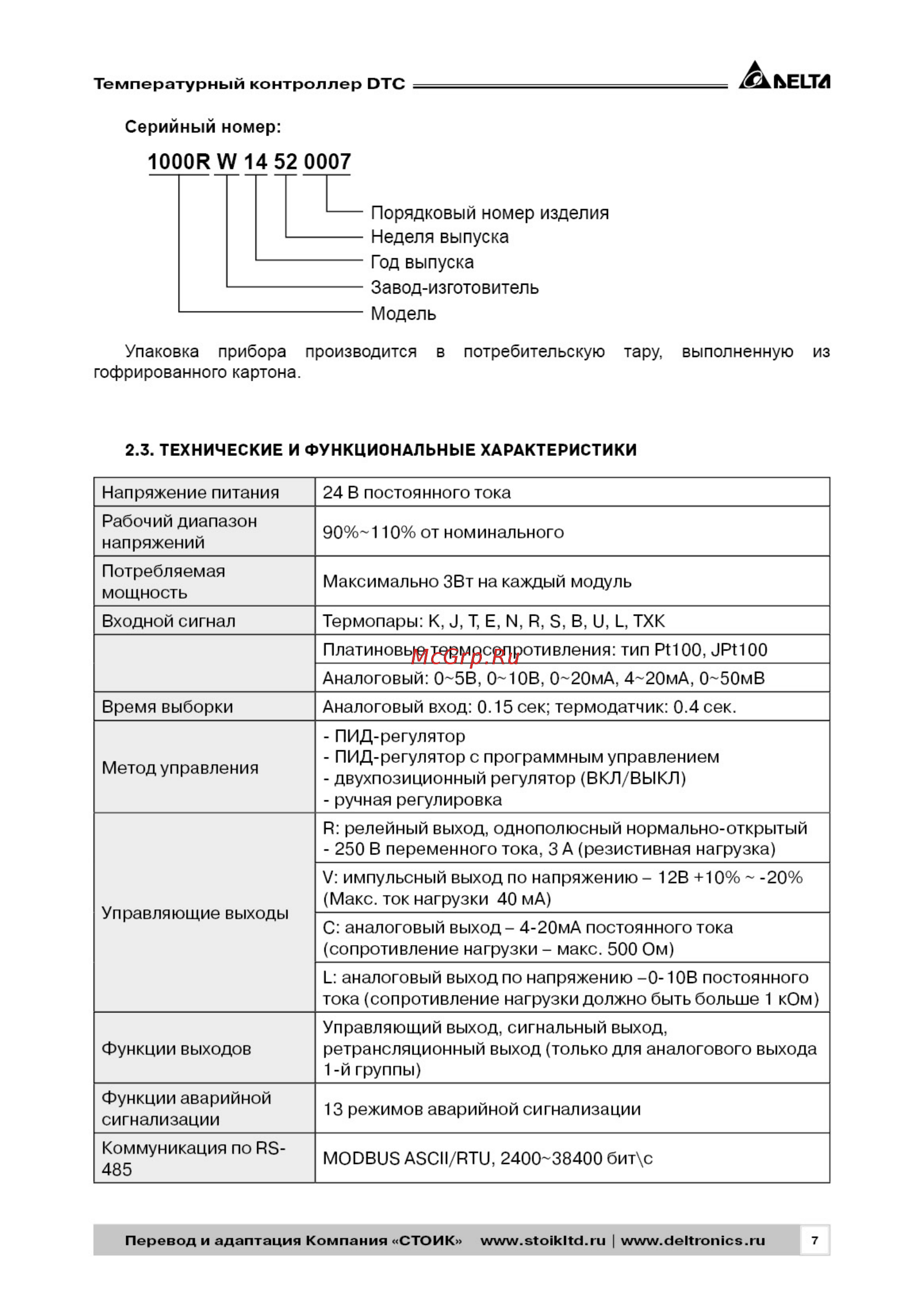 Delta Electronics DTC2000C [7/28] Рэ dtc_2019_паспорт7