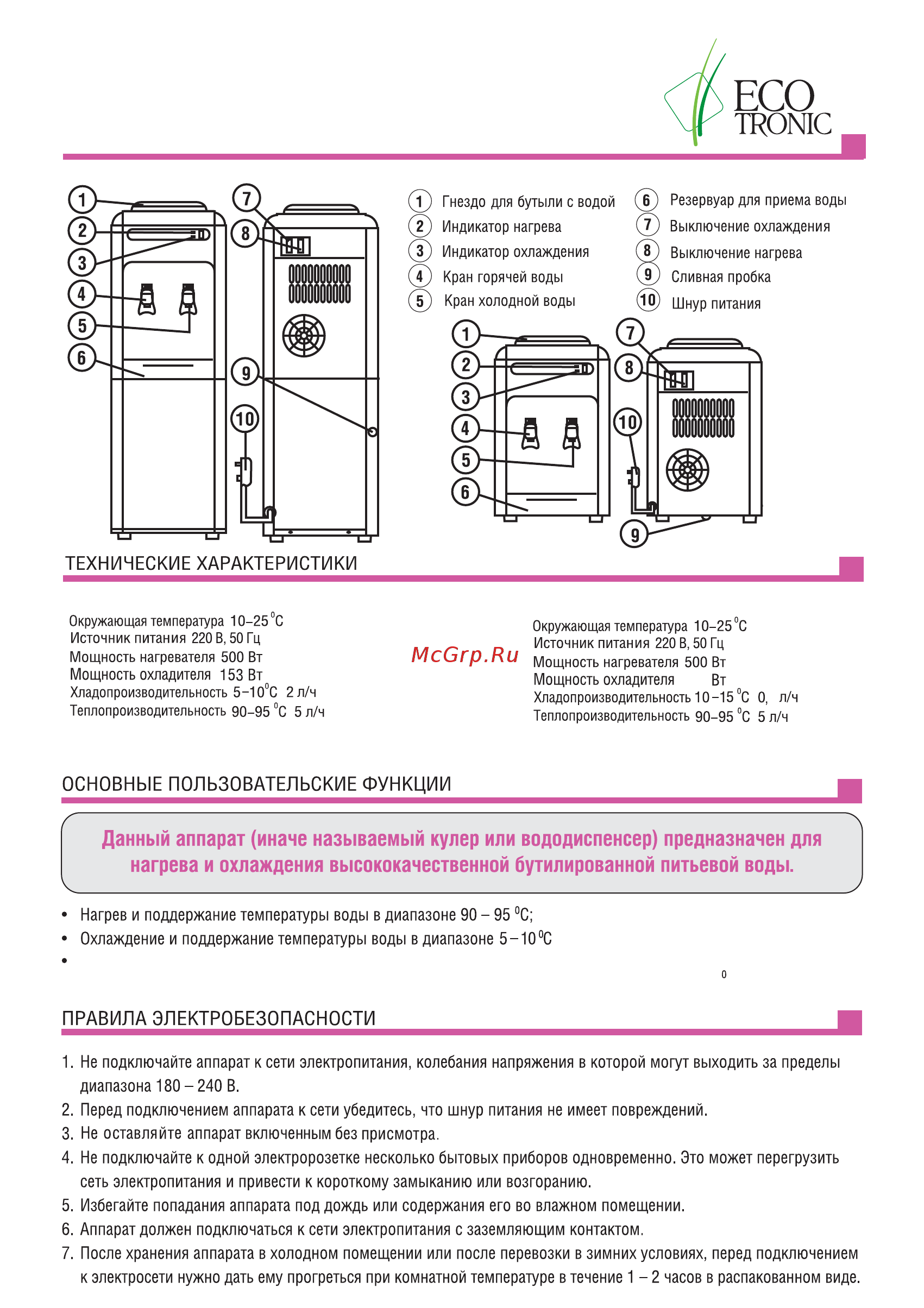 Ecotronic H2-TE [2/4] Схема аппарата и его описание
