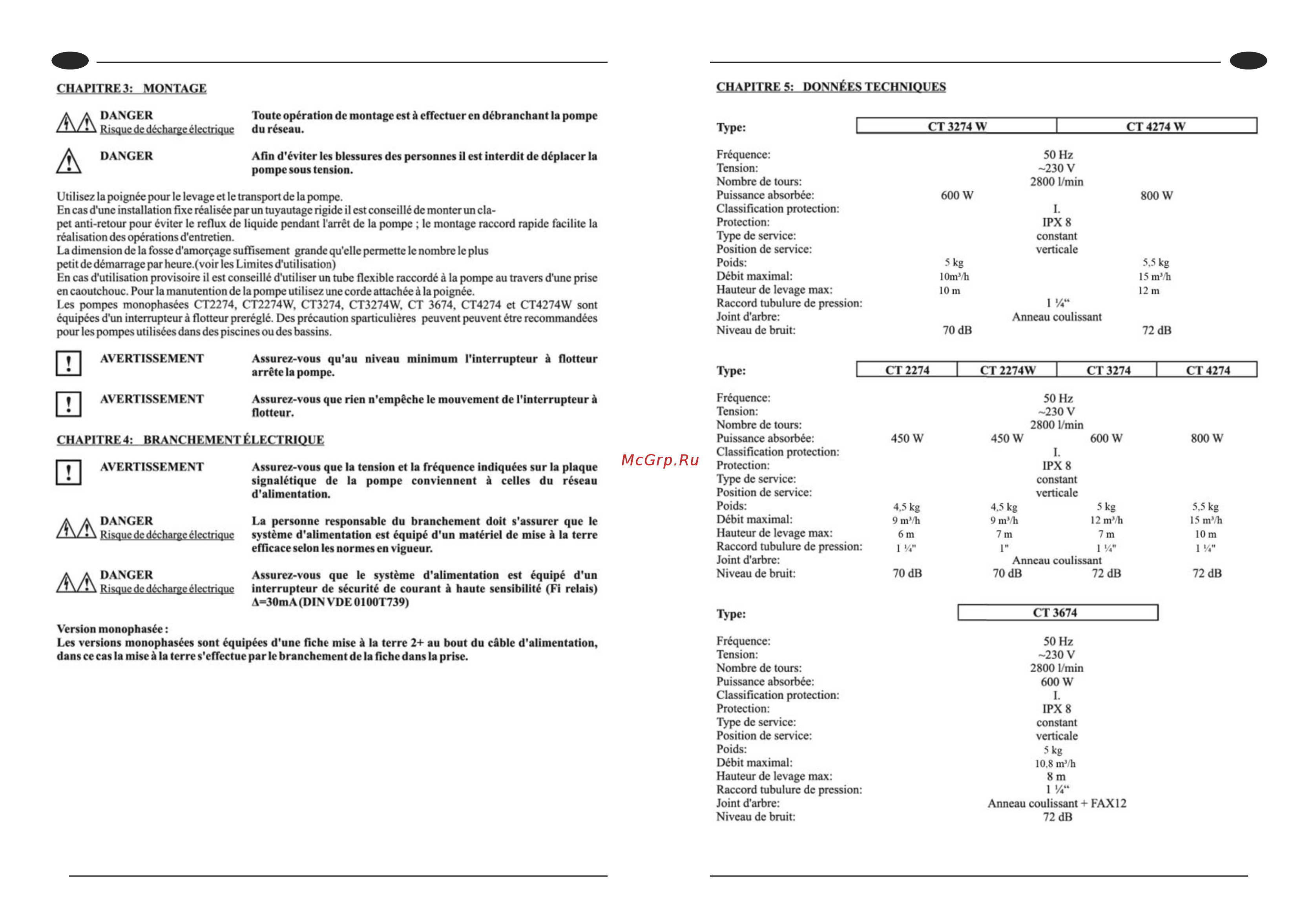 Elpumps CT2274W Руководство по эксплуатации онлайн [14/47] 398232