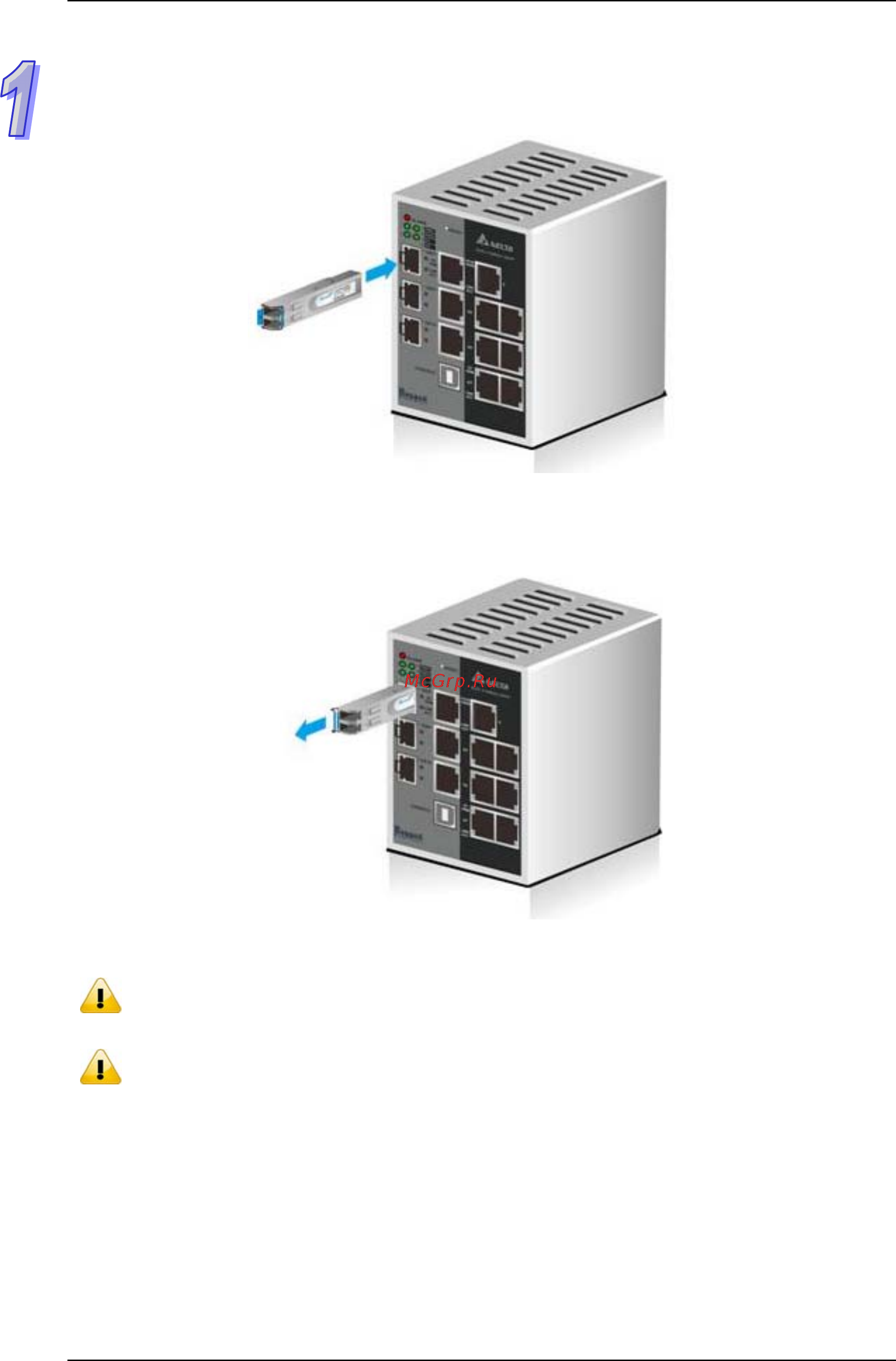 Delta Electronics DVS-108W02-2SFP [11/173] Sfp module installation