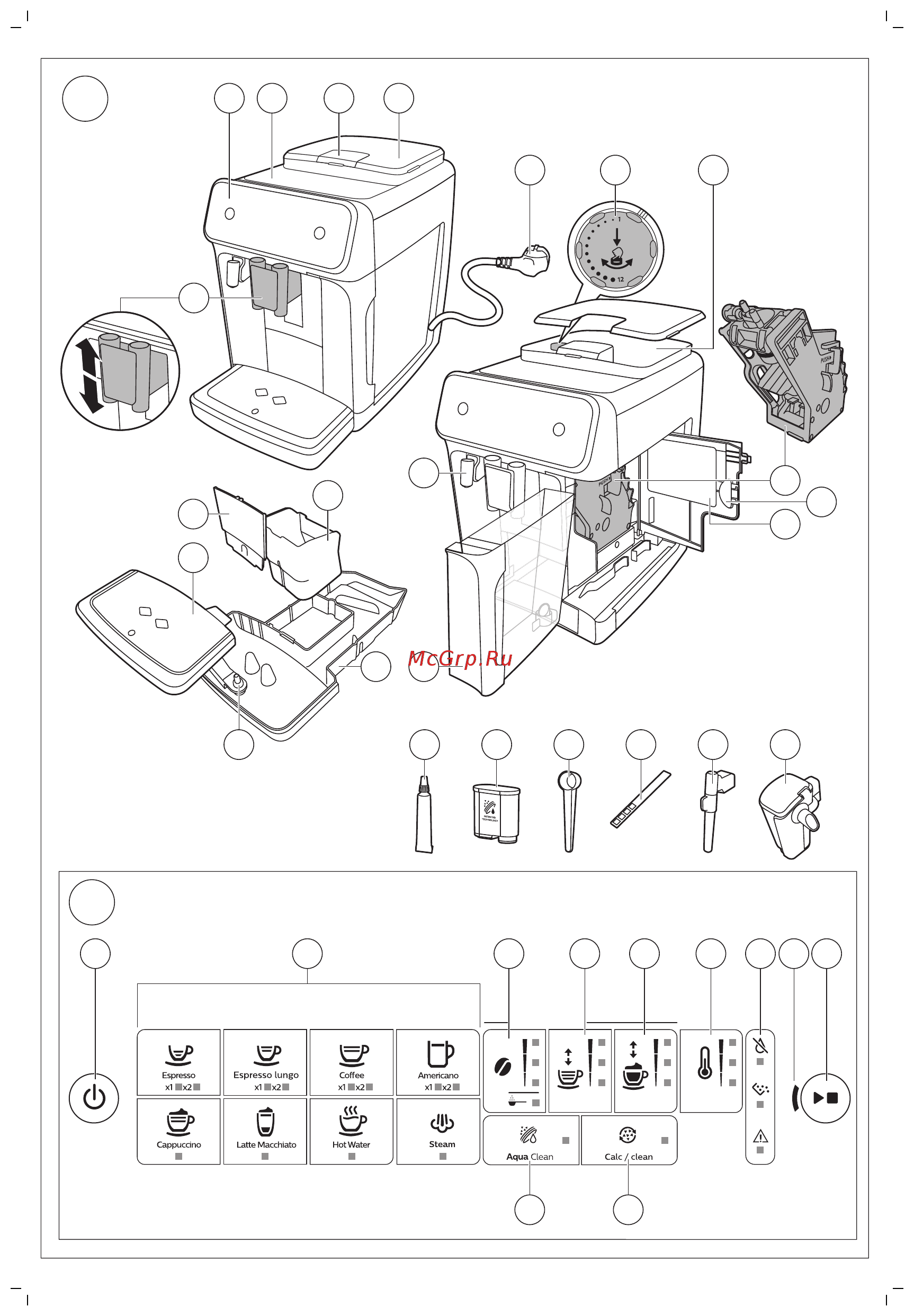 Philips EP1220/00 Series 1200 Инструкция по эксплуатации онлайн [3/32] 432456