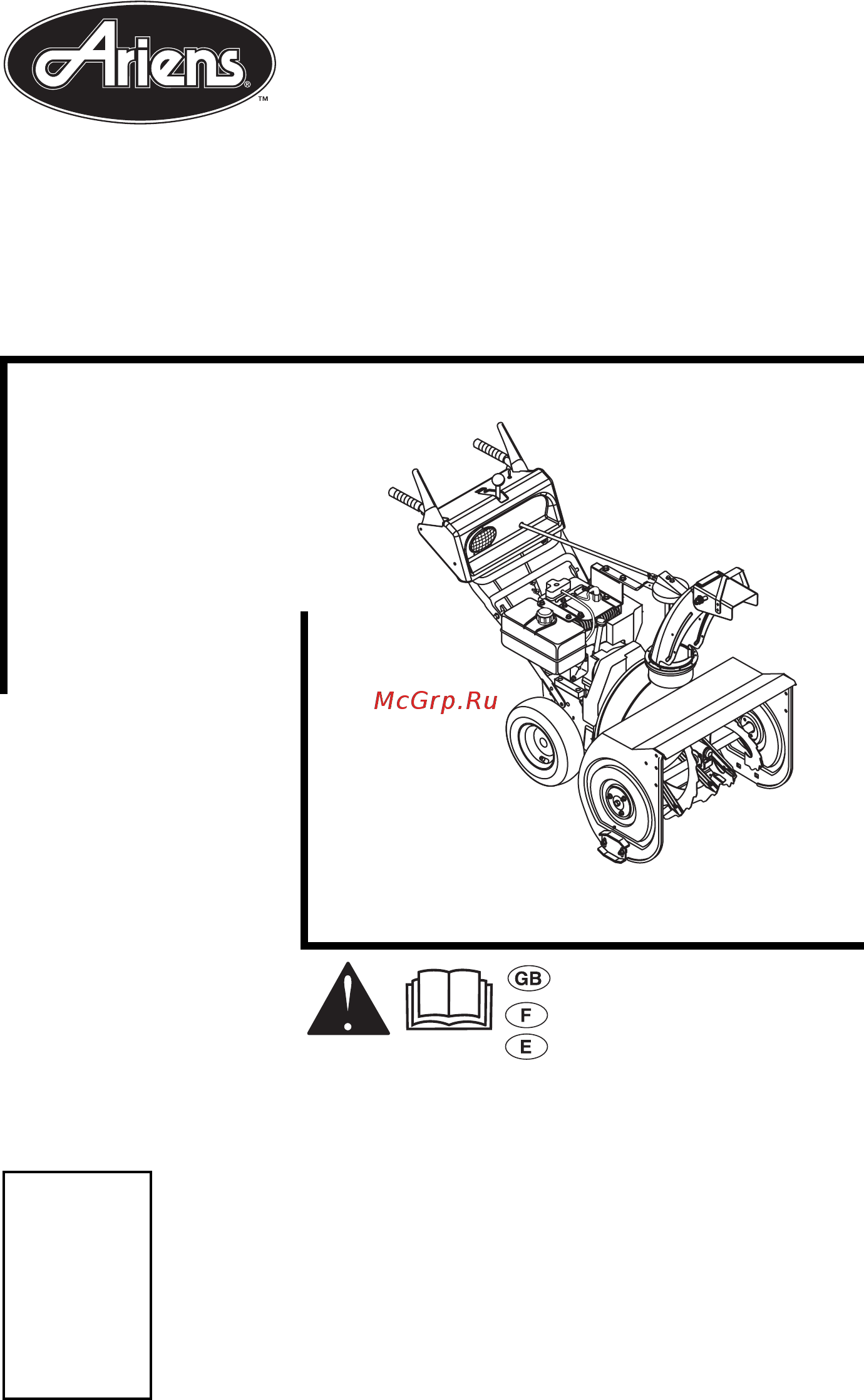 Ariens ST724 Инструкция по эксплуатации(ENG) онлайн