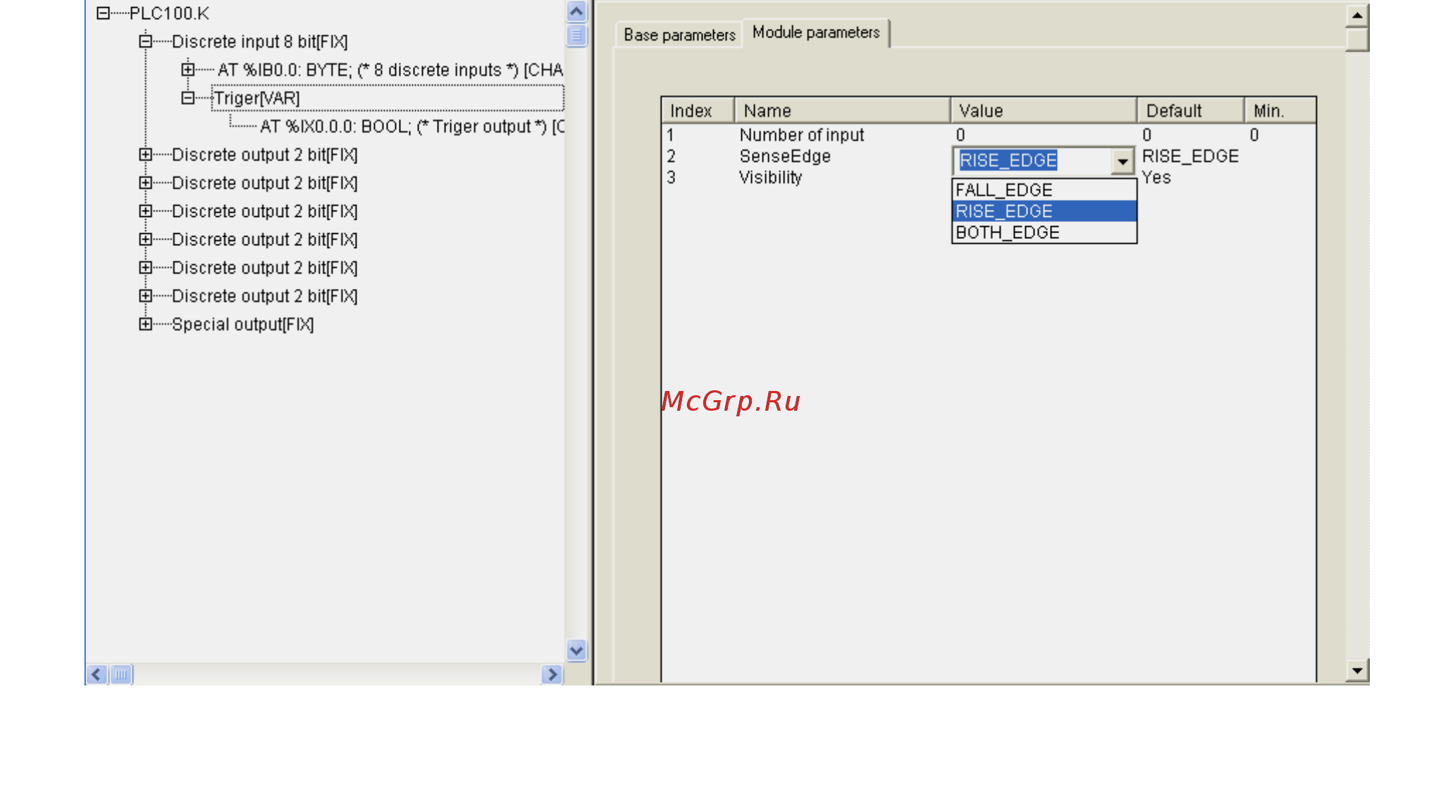 Овен ПЛК150 [20/122] Параметр номер входа number of input