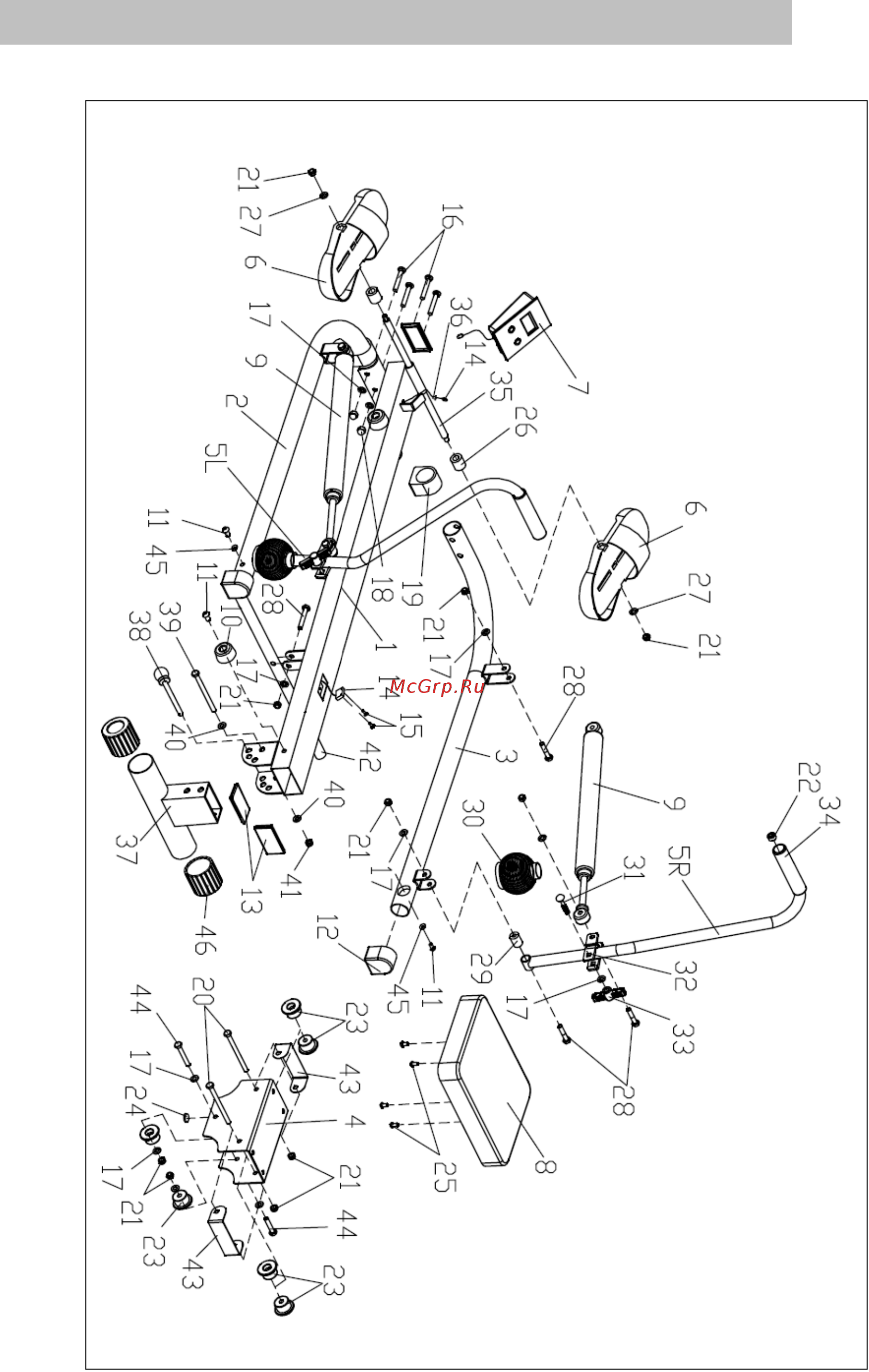 DFC R403B3 [3/8] Схема тренажёра в разобранном виде