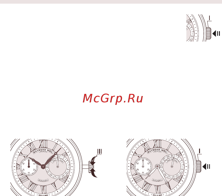 Raymond Weil 2785-BC5-20001 [39/68] Вытяните заводную головку в положение iii секундная