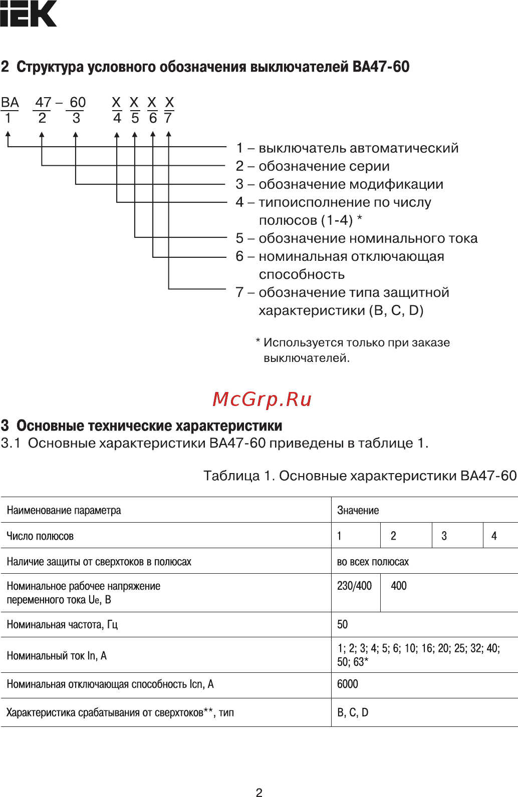 Iek ВА47-60 4Р 2А 6кА B [2/10] Page 2