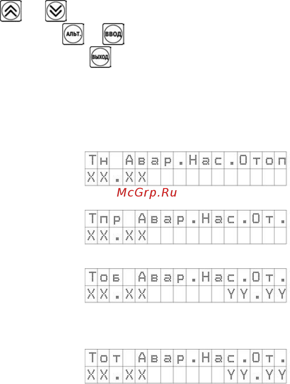 Овен ТРМ132М [55/112] Режим авар насосотоп