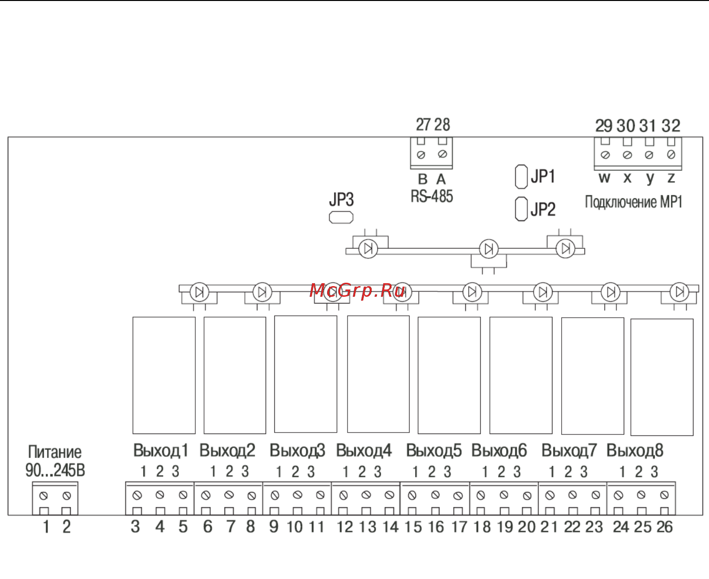 Овен МВУ8 [54/68] Приложение б подключение прибора