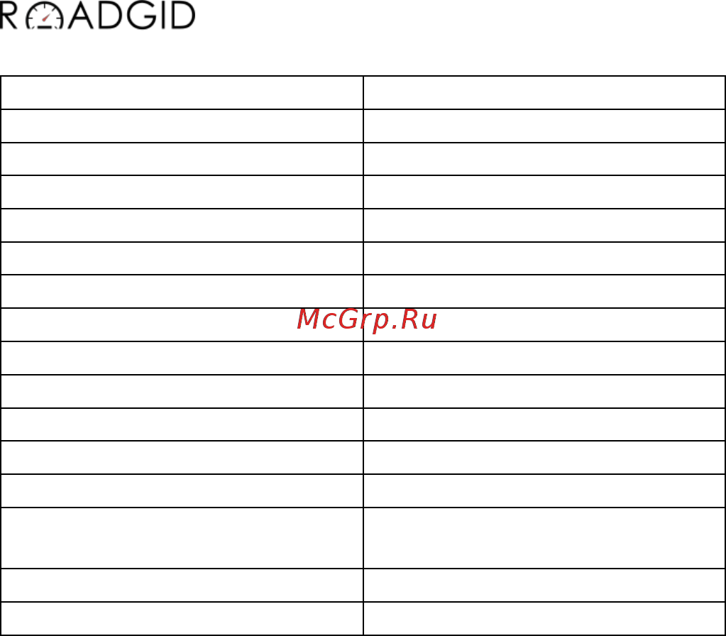 Roadgid X6 [28/32] Технические характеристики