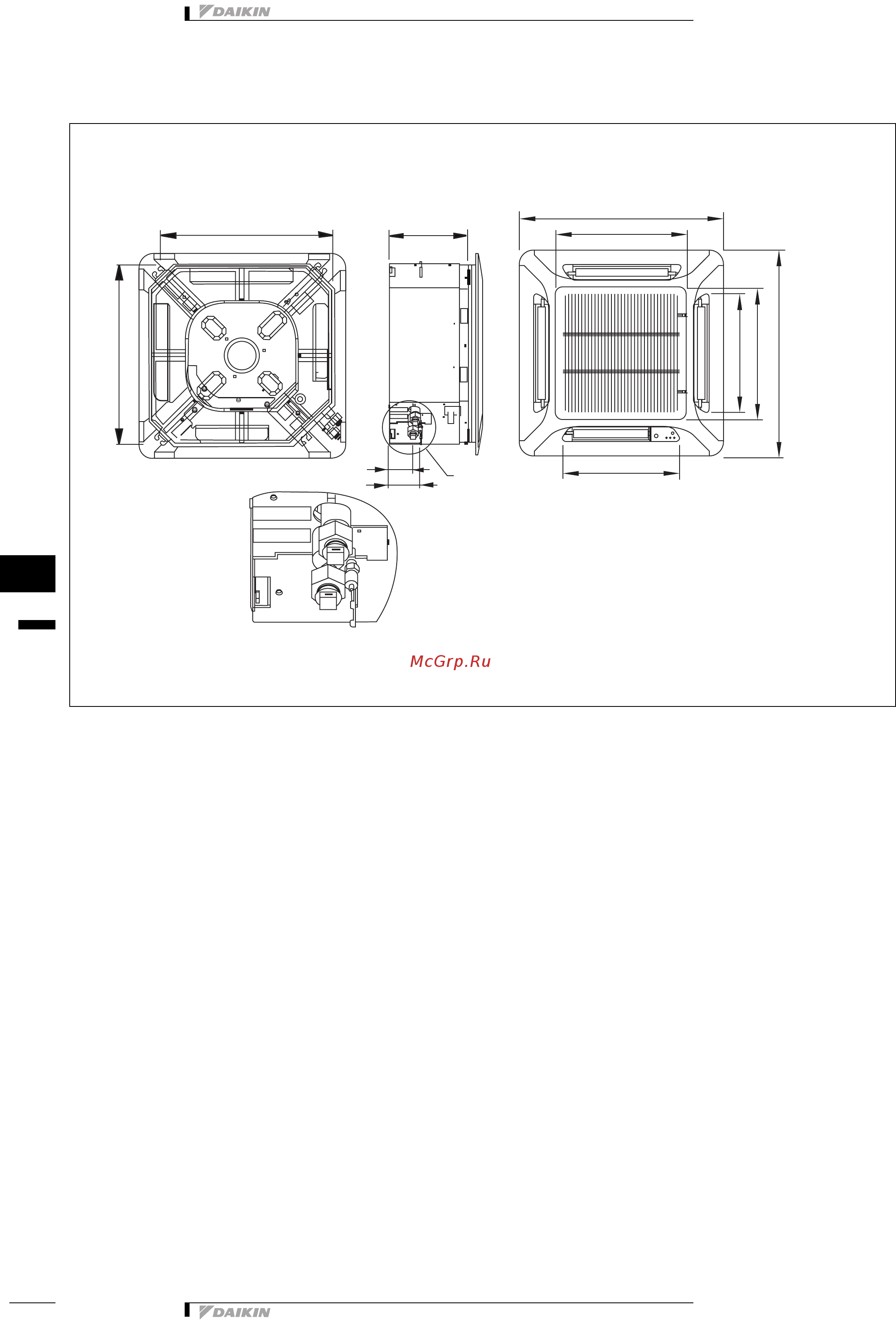 Daikin FWF04AT [143/167] Чертеж в масштабе и центр тяжести