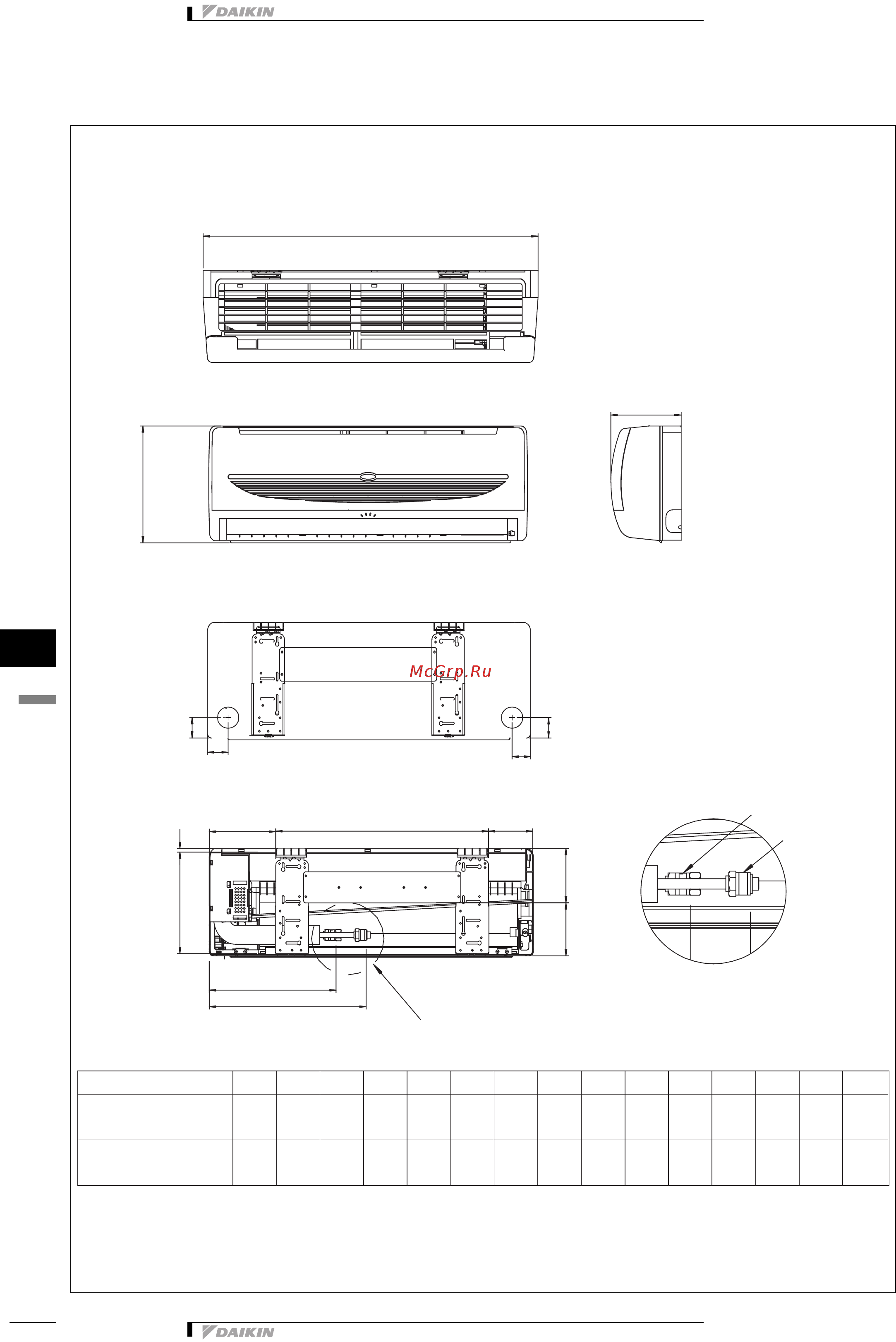 Daikin FWF04AT [159/167] Чертеж в масштабе и центр тяжести