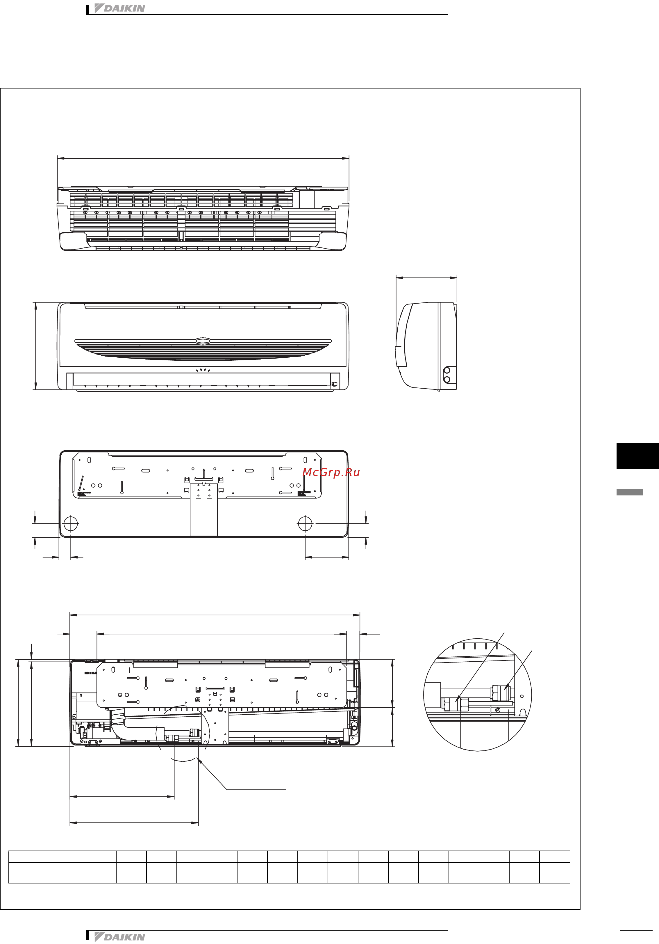 Daikin FWF04AT [160/167] Чертеж в масштабе и центр тяжести