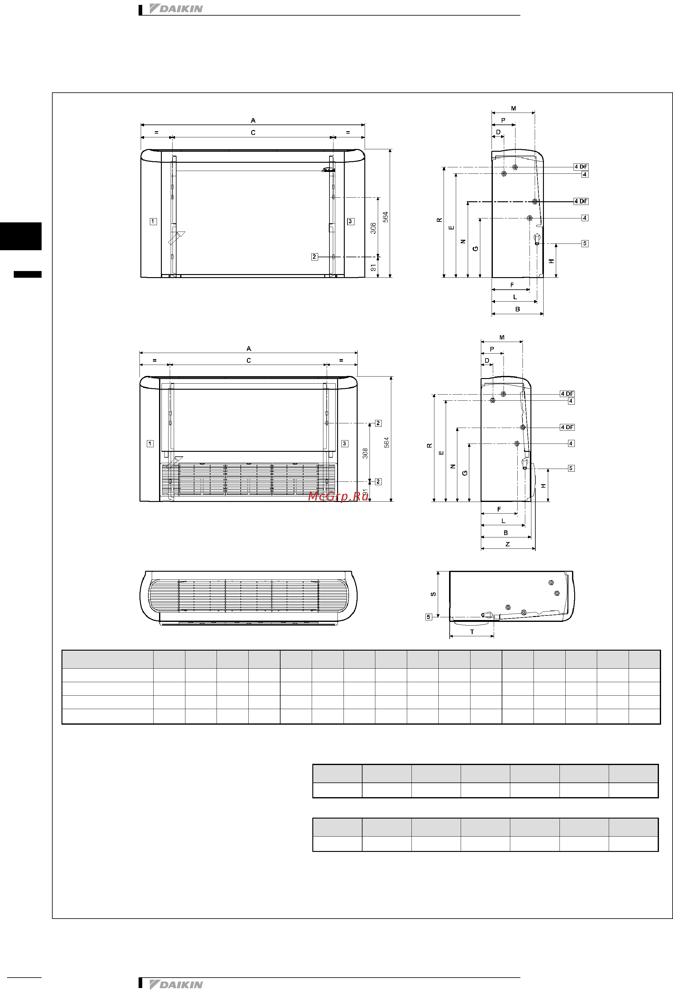 Daikin FWF04AT [33/167] Чертеж в масштабе и центр тяжести
