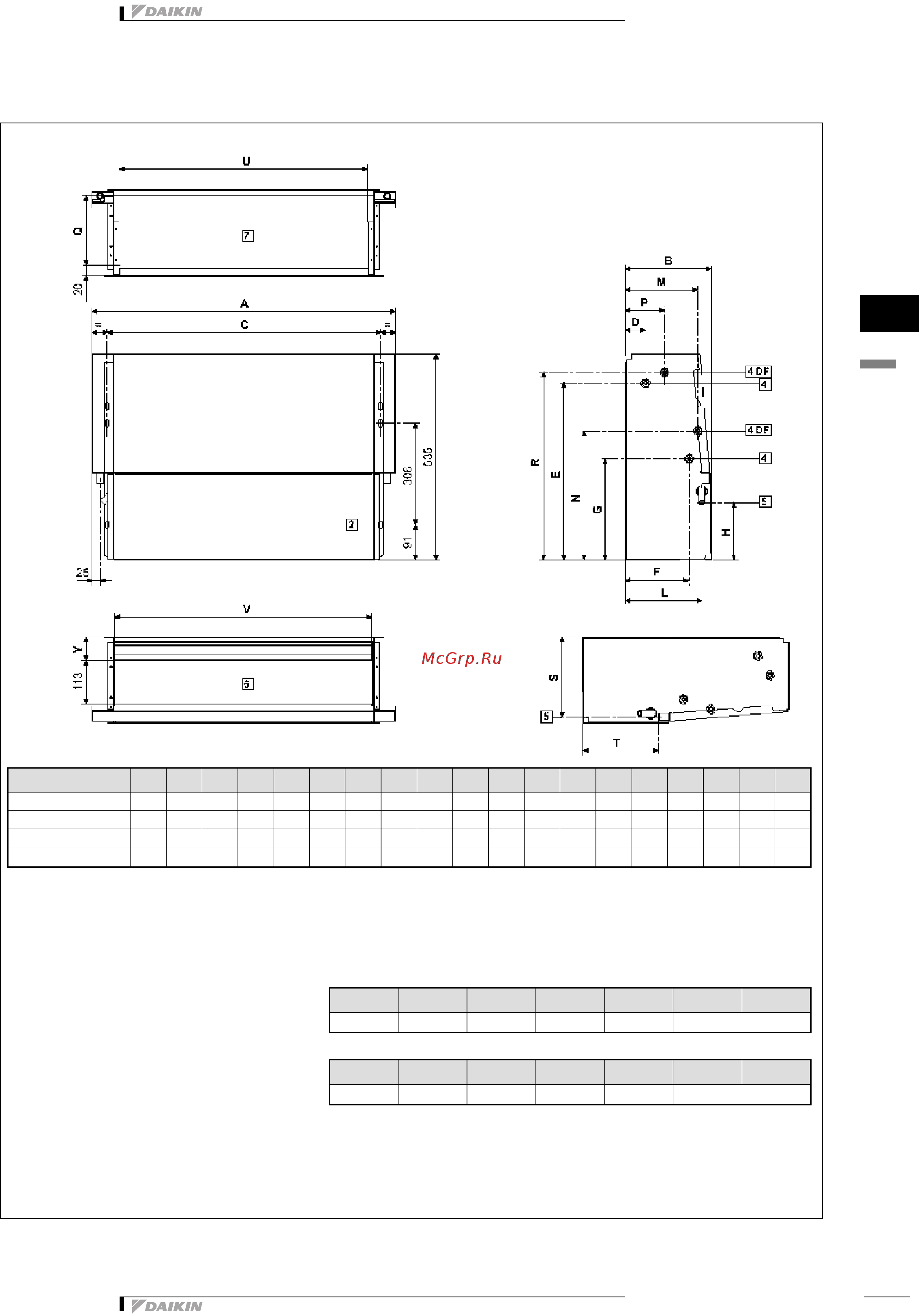 Daikin FWF04AT [34/167] Чертеж в масштабе и центр тяжести
