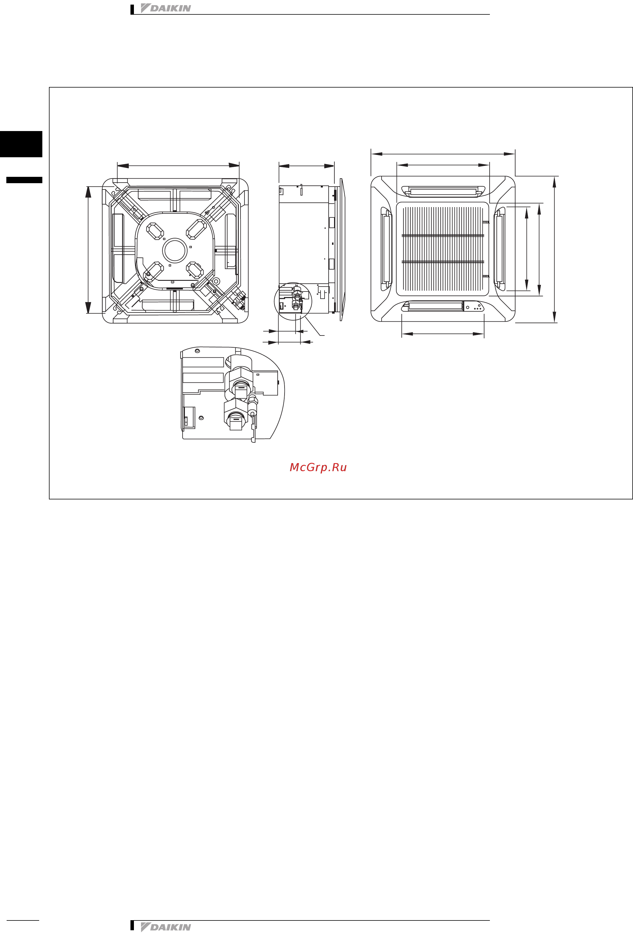 Daikin FWF04AT [14/19] Dimensional drawing centre of gravity