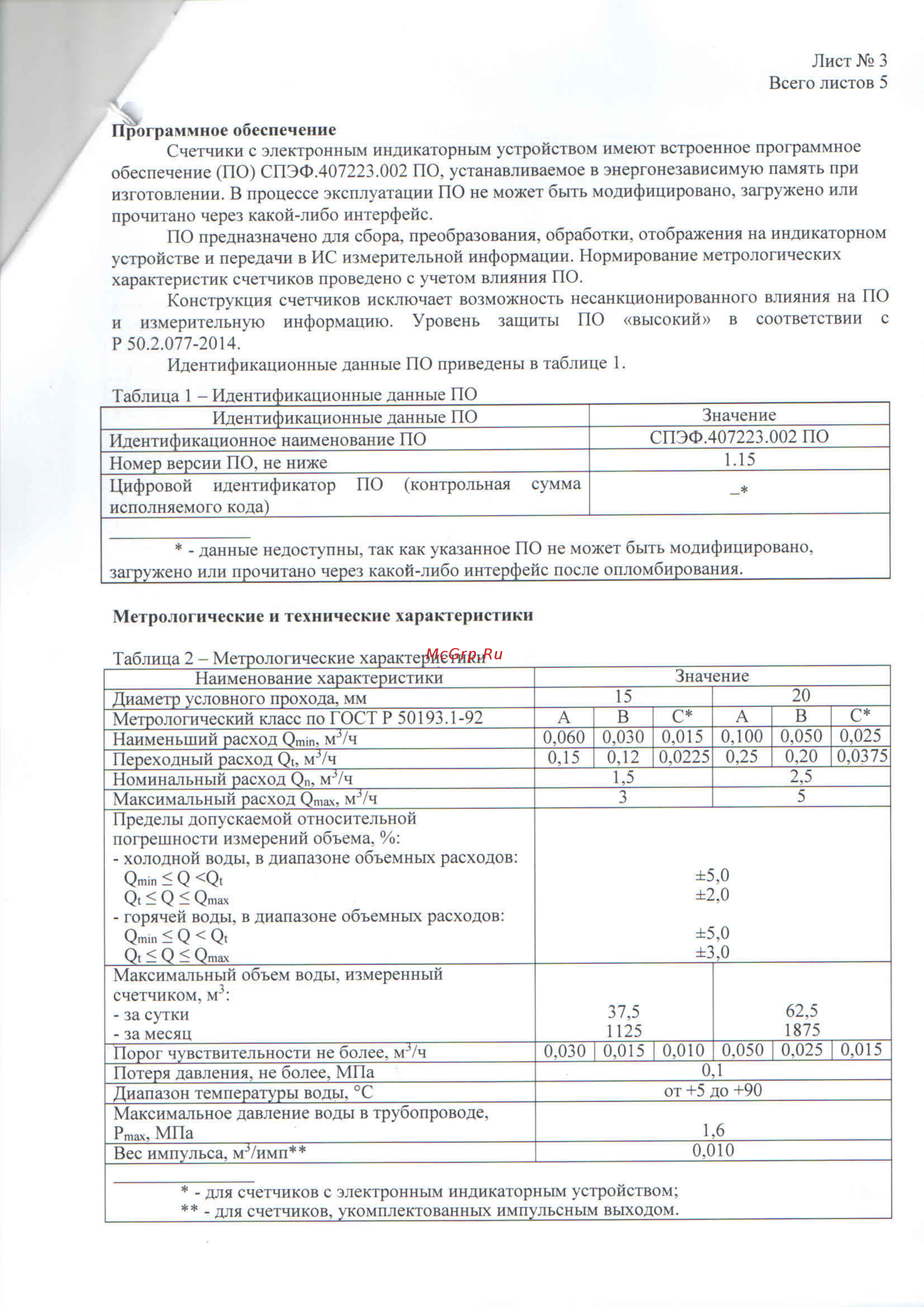 Счетприбор СВ Описание типа СВ онлайн [3/6] 403843