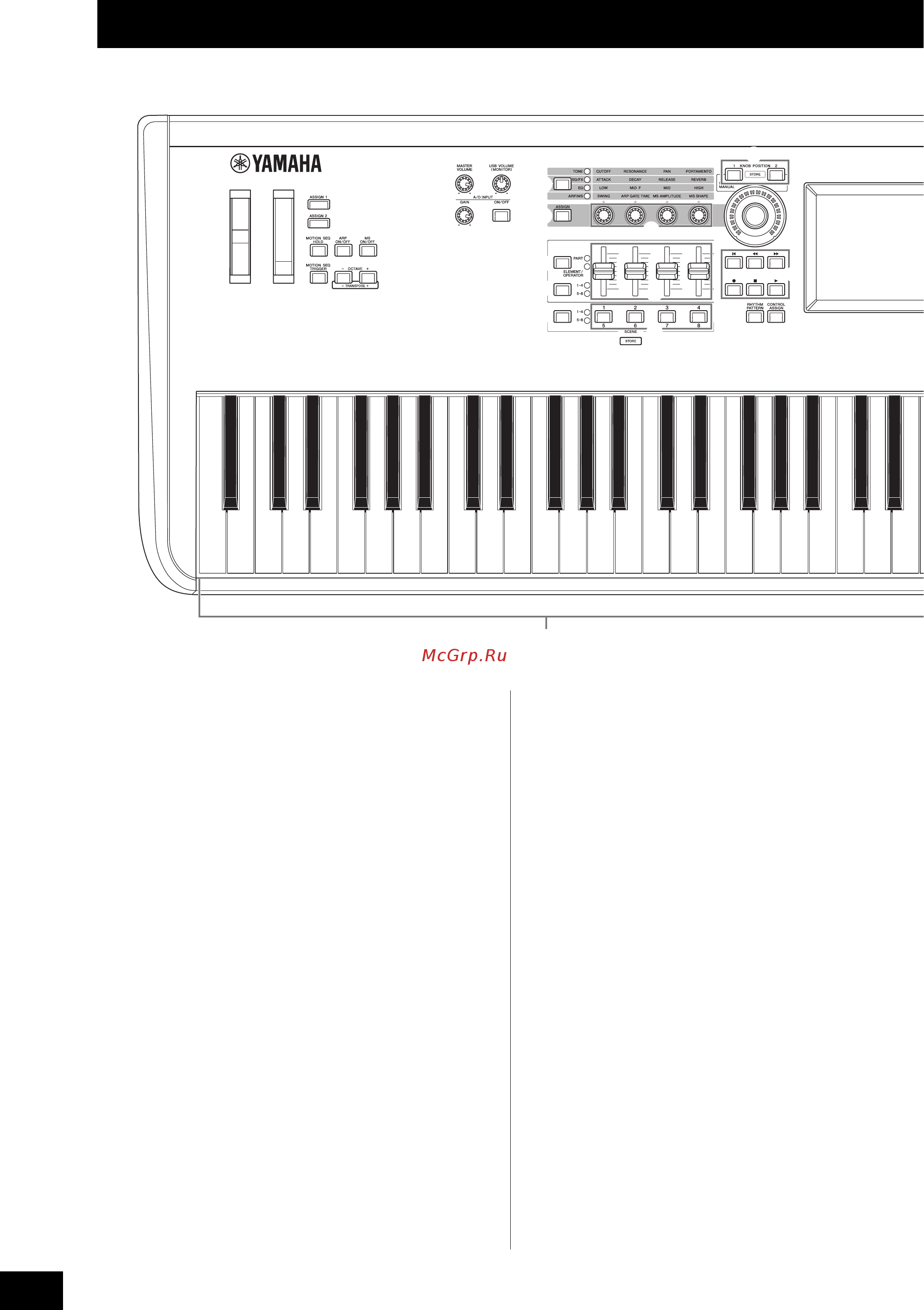 Yamaha MODX8 [12/80] Верхняя панель