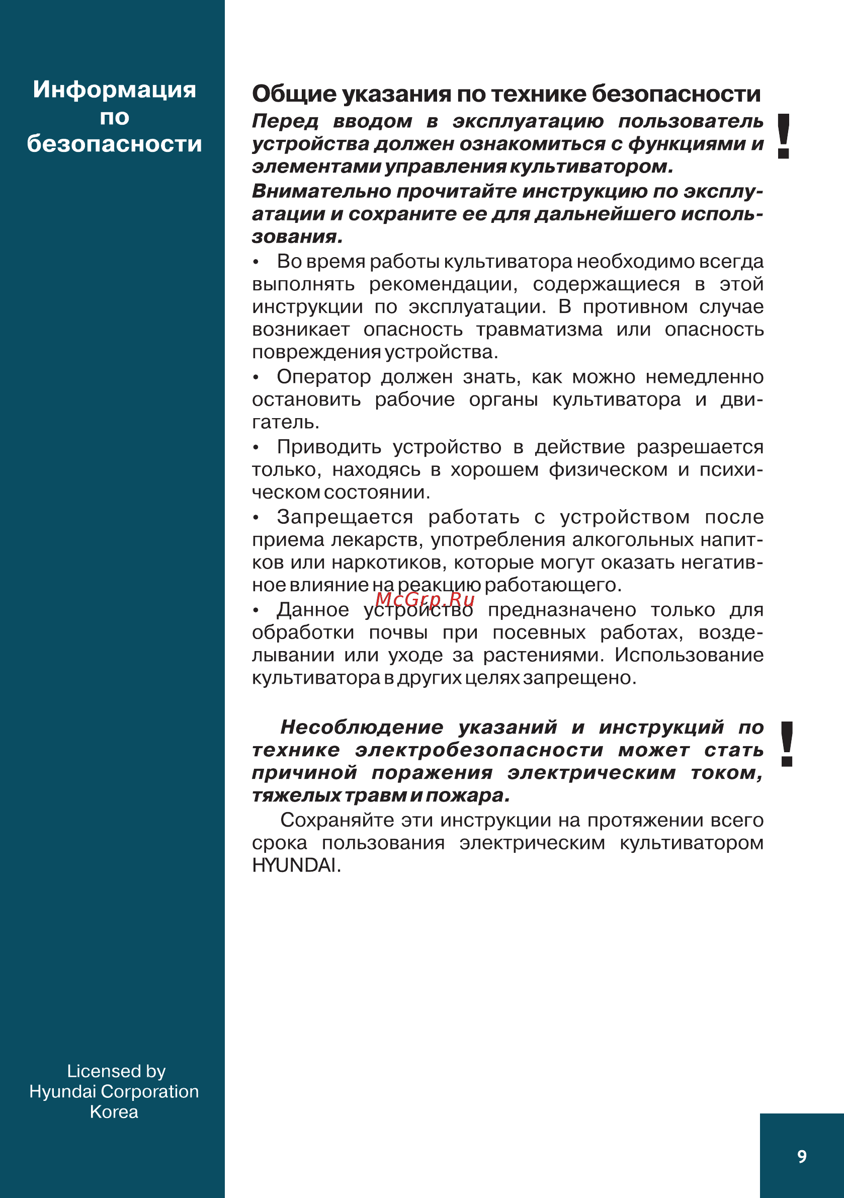 Hyundai T 1810E Руководство пользователя онлайн [9/44] 404122