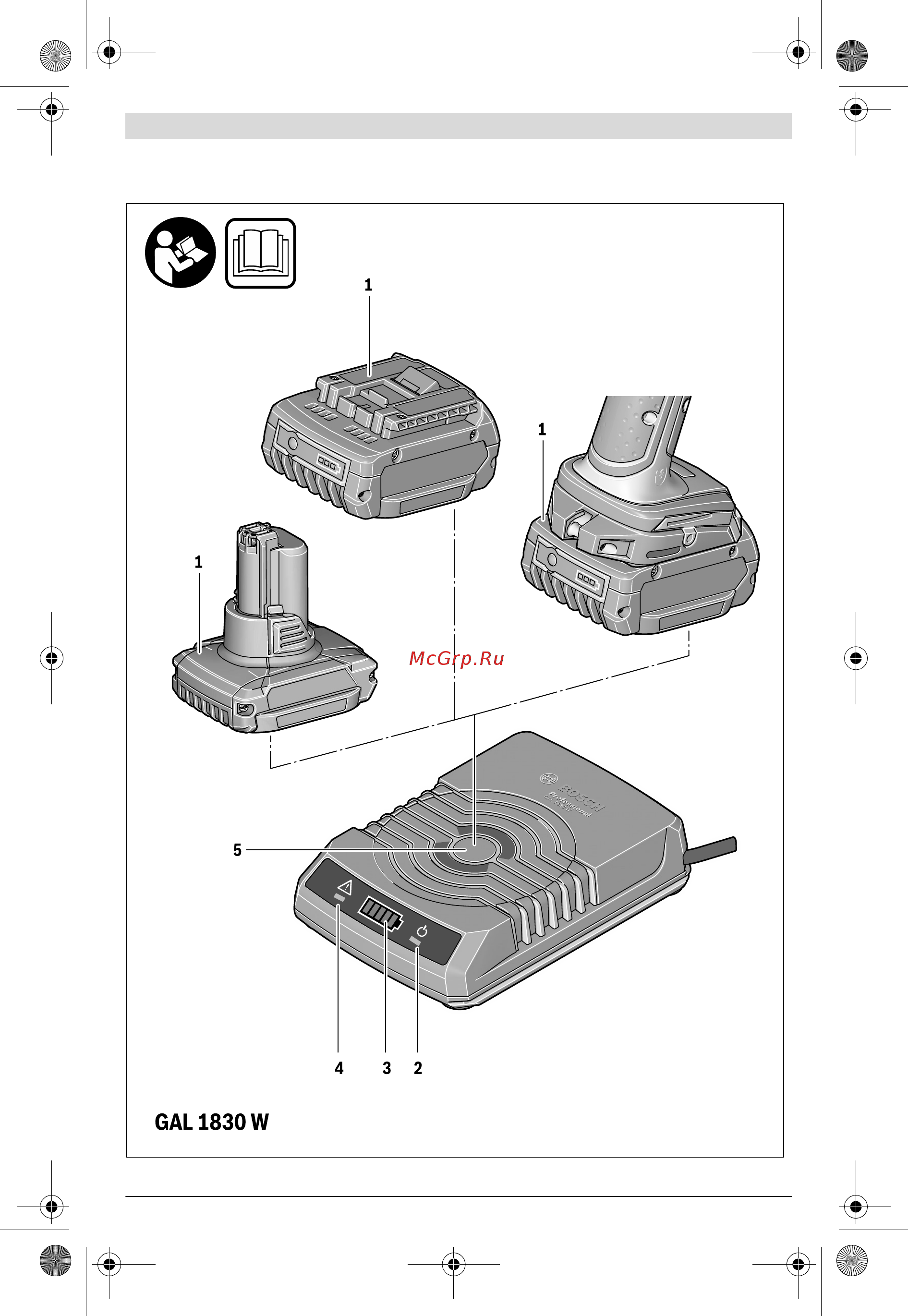 Bosch GBA 12V 2.5Ah W + GAL 1830 W Wireless Charging Руководство пользователя онлайн [3/89] 404443
