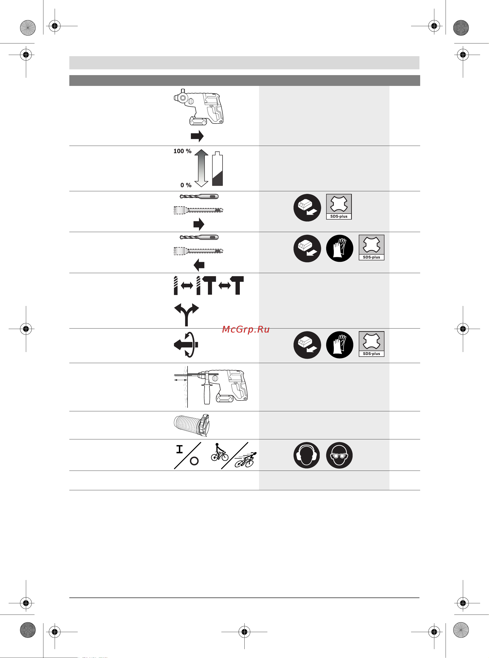 Bosch Перфоратор GBH 180-LI (0611911023) +Фонарь GLI 18V-300 (06014A1100) [26/199] Mantenimiento y limpieza
