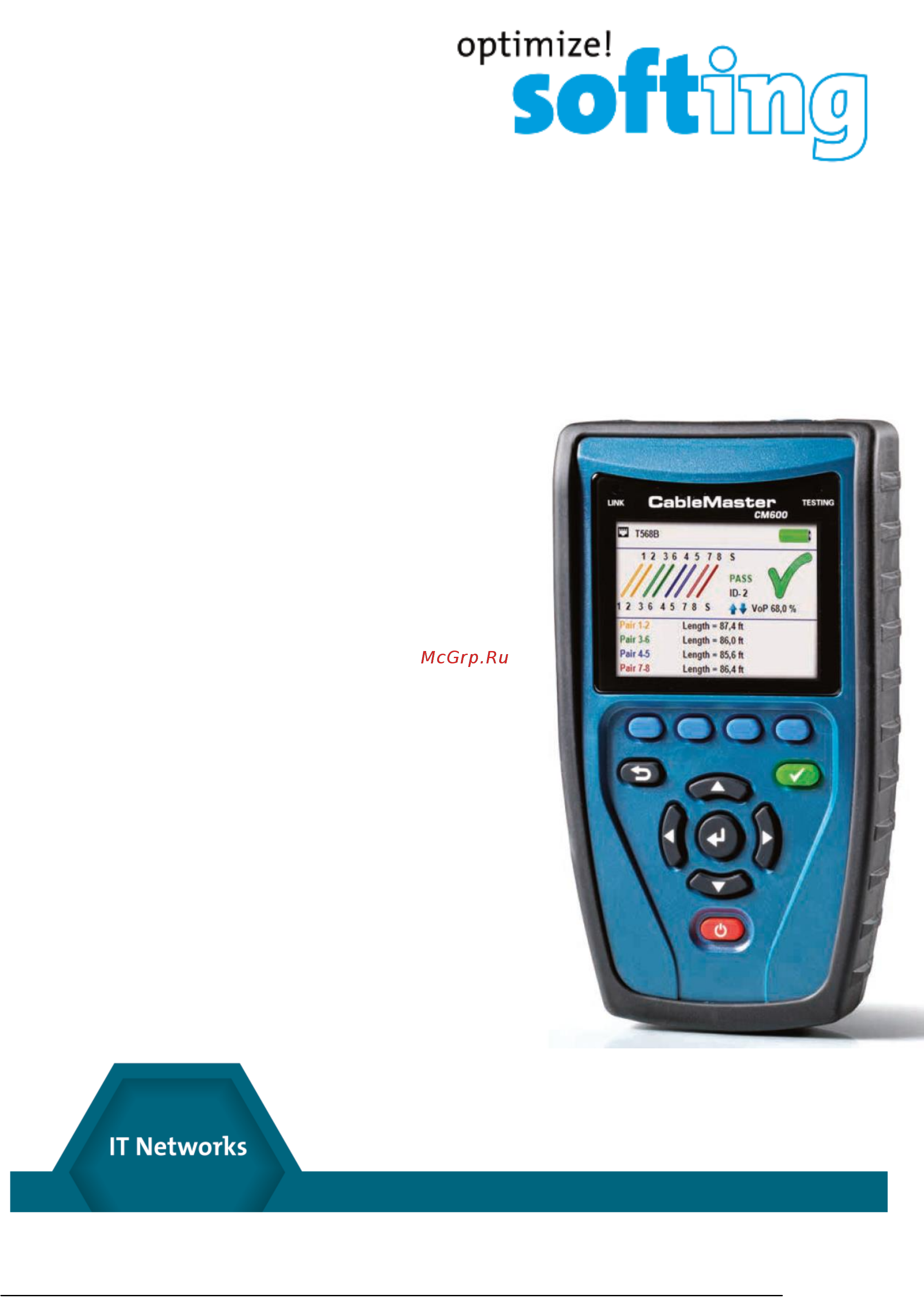 Softing CableMaster 600 Руководство пользователя онлайн