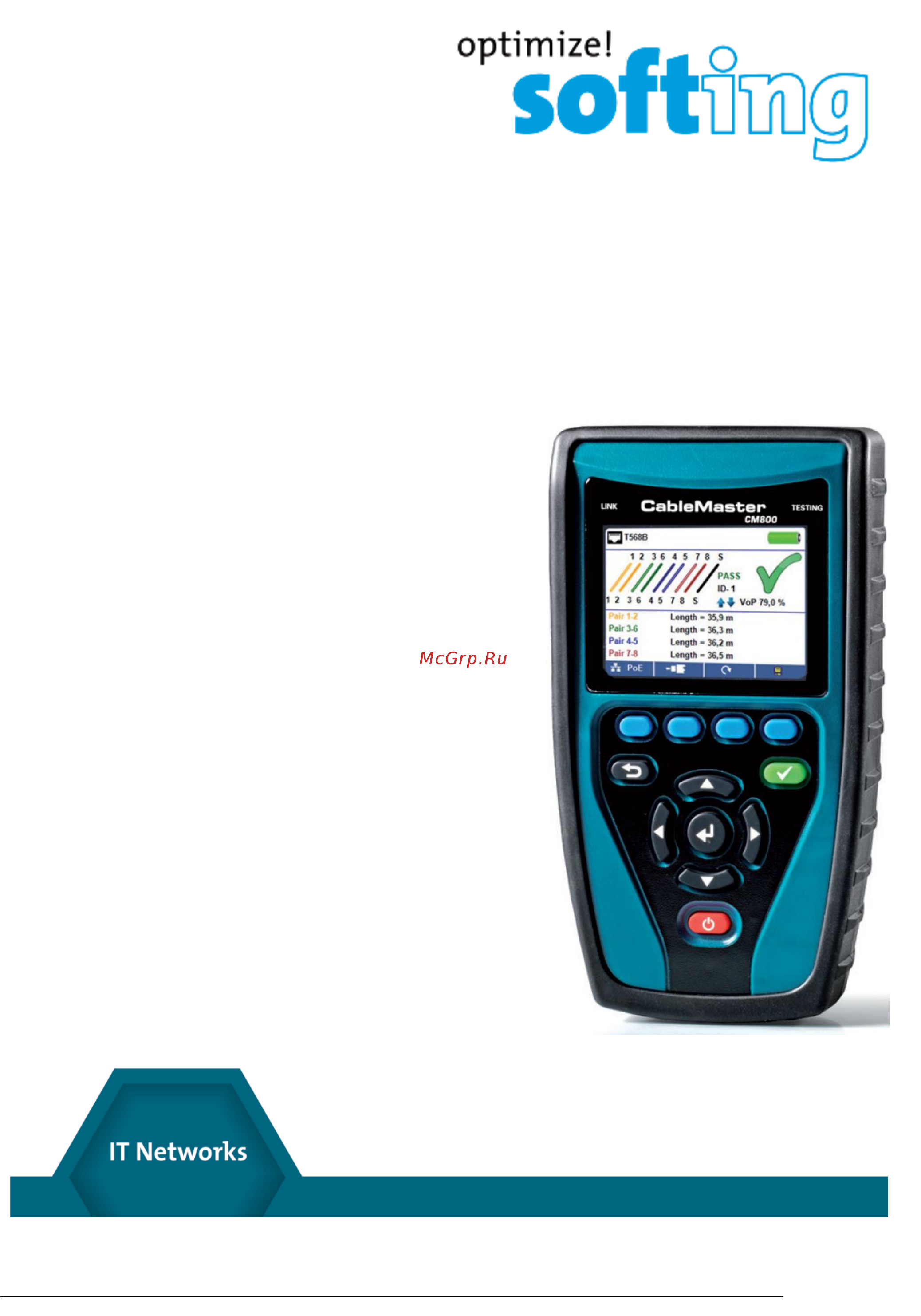 Softing CableMaster 800 Руководство пользователя онлайн