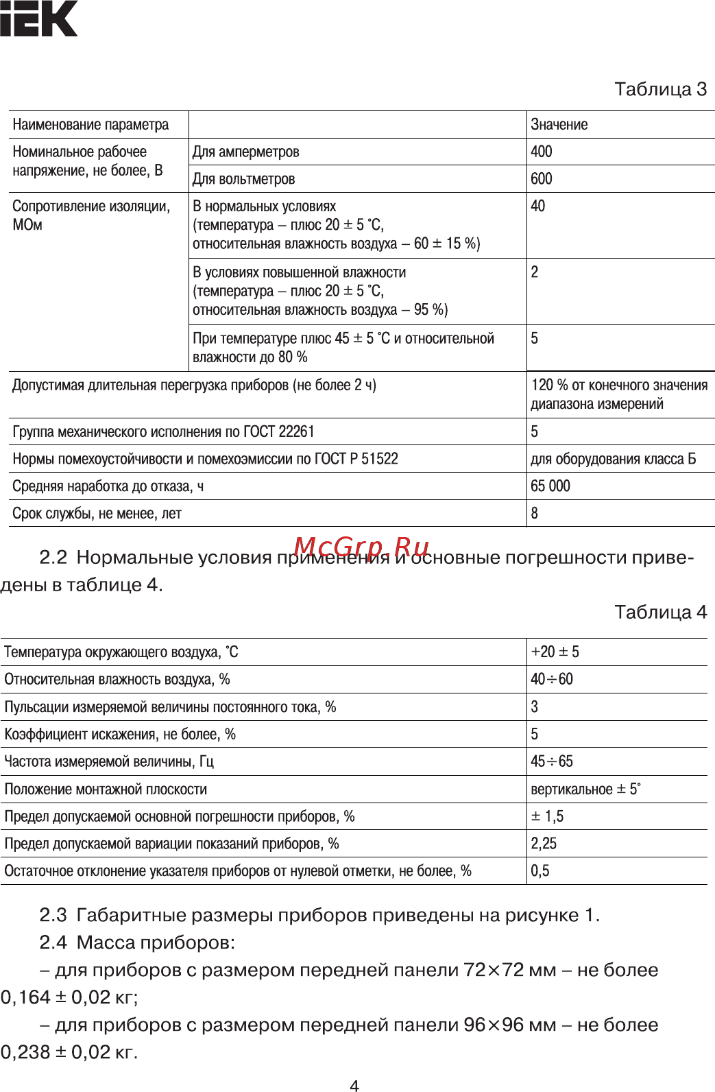 Iek Э47 100/5А класс точности 1,5 96х96мм [3/8] Для приборов с размером передней панели 96x96 мм не более