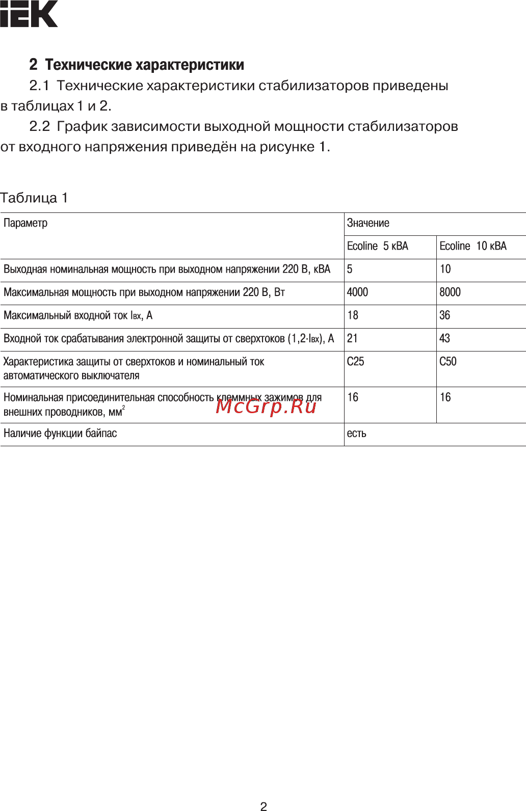Iek Ecoline 5 кВА (восстановленный) IVS27-1-05000R [2/15] Страница 2